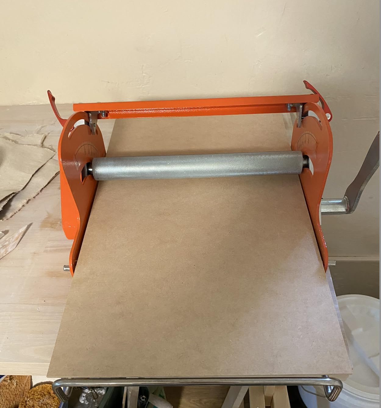 Hand cranked Ceramic Slab Machine, Slab Roller for Clay Pottery, Manual Ceramic Clay Press Slab Machine. customer photo 1