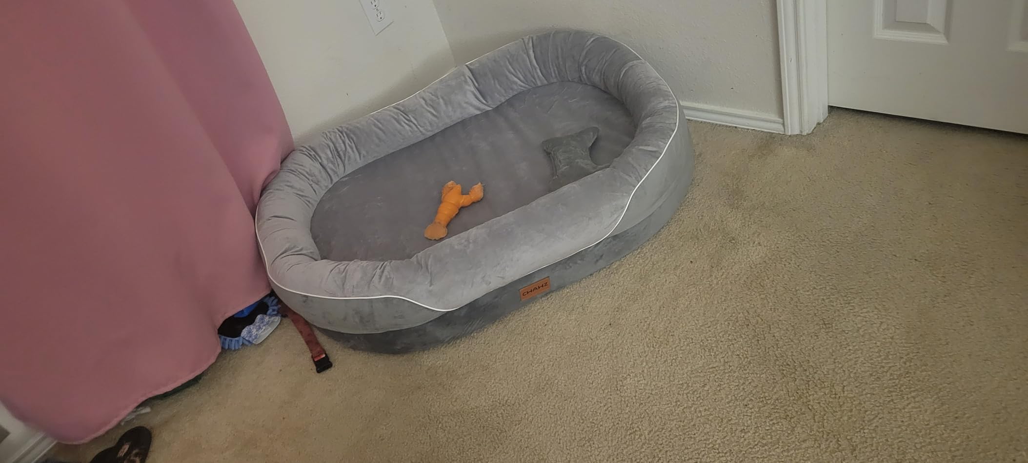 CWAWZ XL Orthopedic Dog Bed with Full-Surround Bolsters, Extra Large Dog Bed with Gel-Infused Cooling Foam customer photo 2