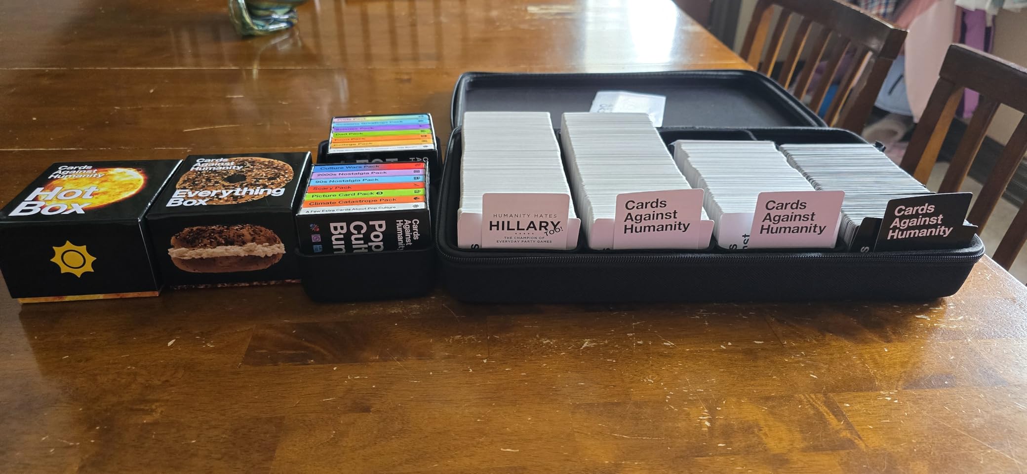 ZLCA Trading Card Storage Box 5-Row with Handle, MTG Storage Box Holds 3900+ Cards with Commander Display, Top Loaders Organizer Case for TCG PTCG Sport Card (Black&Purple) customer photo 2
