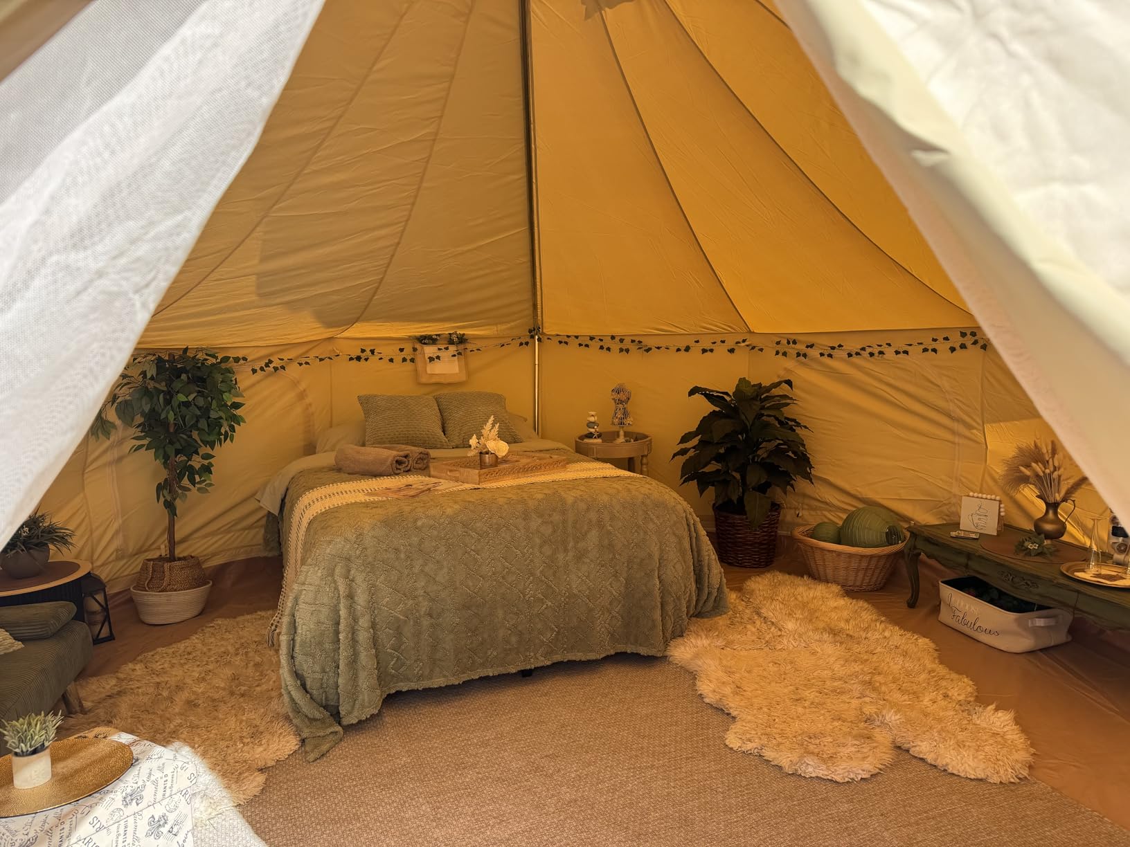DANCHEL OUTDOOR B6 Luxury Glamping Wall Tent w/Stove Jack, No Center Pole, Higher Side Wall, 900D Flame Retardant Oxford for 4 Season 4-6 Person Family Yurt Cabin Glamping Camping customer photo 1
