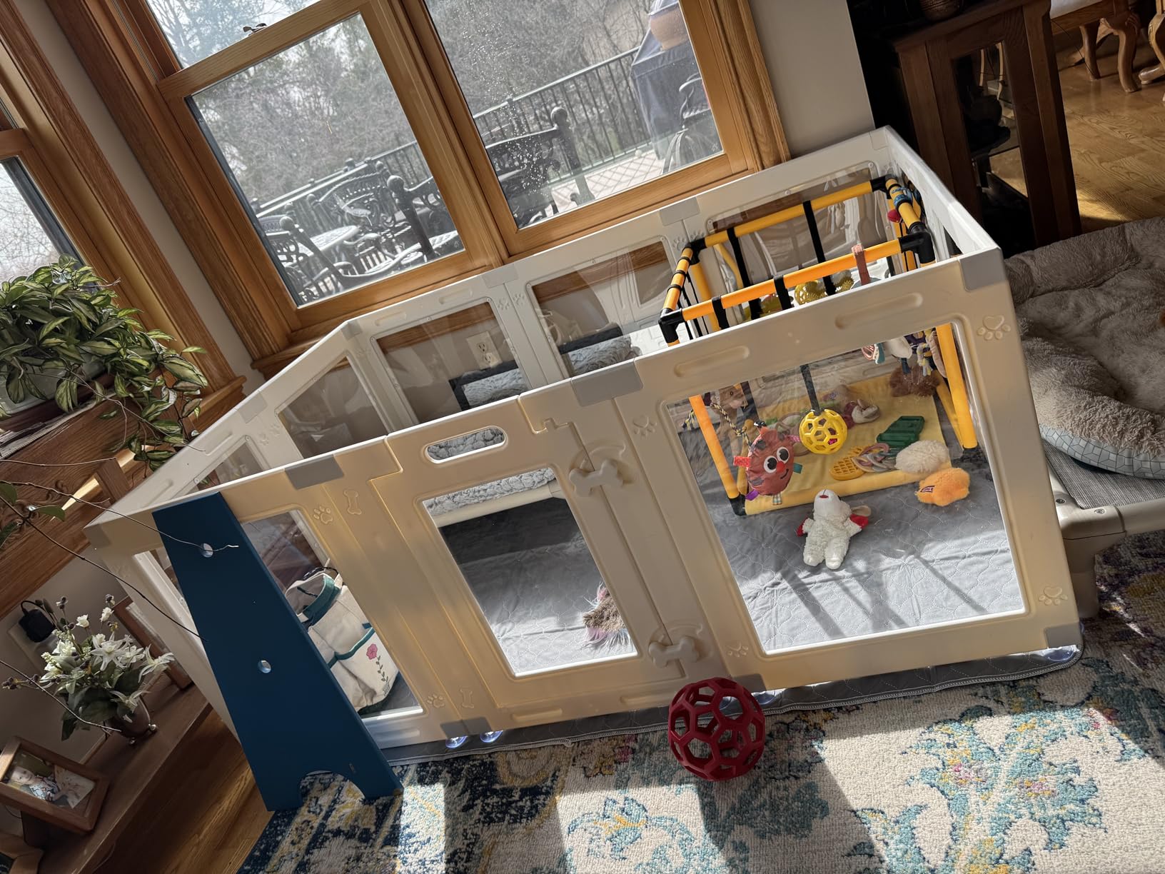 Clear Acrylic Dog Playpen with Door, 23.6