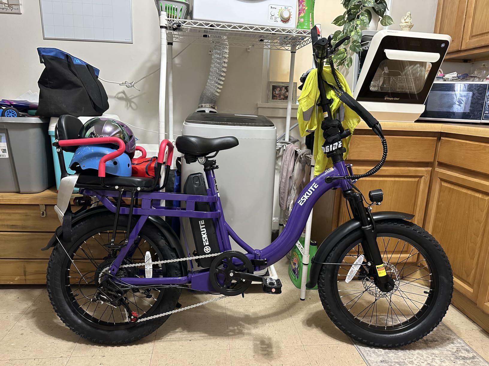 ESKUTE Electric Bike for Adults - 1200W Peak Motor, Folding 20x3 Fat Tire E-Bike, 48V 10.4Ah Battery, Step-Through Cargo Fold Ebike, NFC Unlock, 28 MPH, 7-Speed, Up to 55 Miles customer photo 1