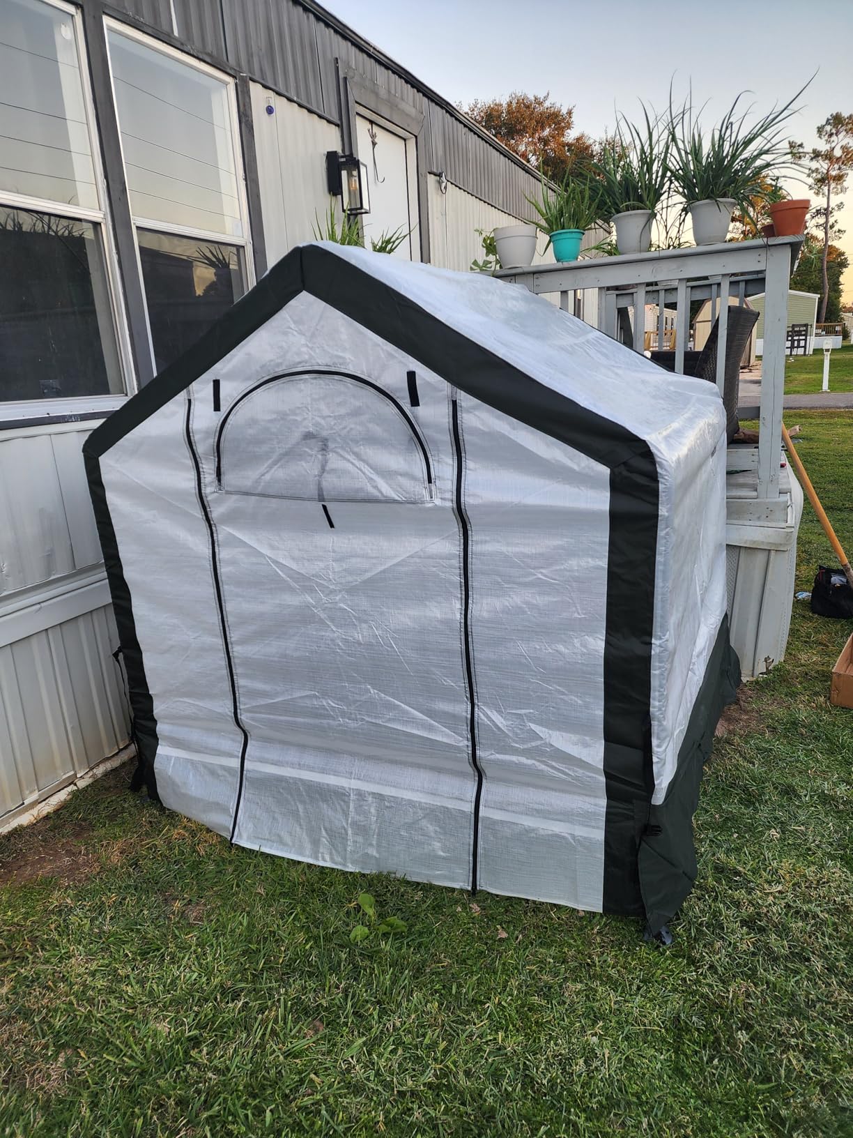 Miracle-GRO 6' x 6' x 6' Outdoor Mini Walk-in Greenhouse Plant Tent, All-Season Small Walk-in Plant Growth Accelerator with UV-Treated Fabric Cover and Zippered Panels, Clear customer photo 1
