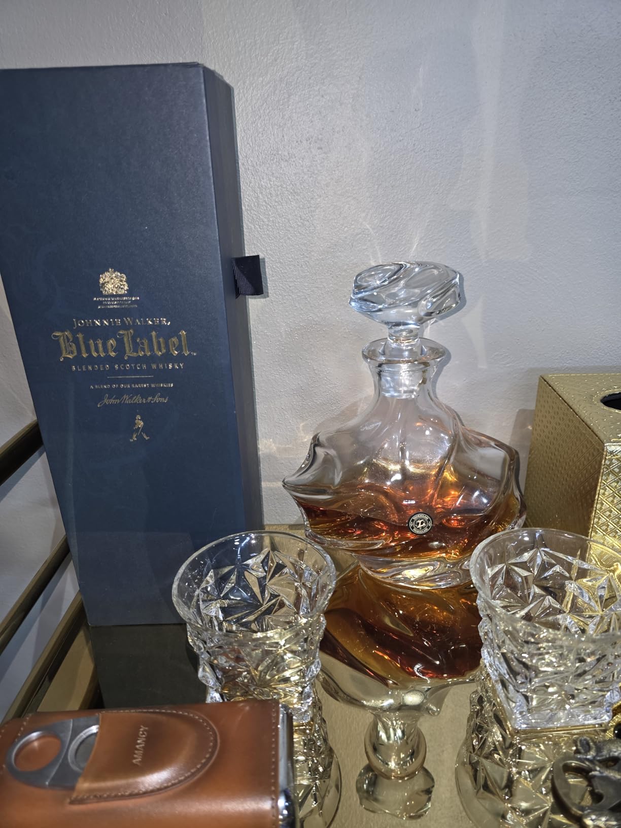 TsukiGlass Storm Japanese Crystal Whisky Decanter | 100% Ultra Clarity Lead-Free Crystal | 750ml Elegant Liquor Carafe for Whiskey, Scotch customer photo 2