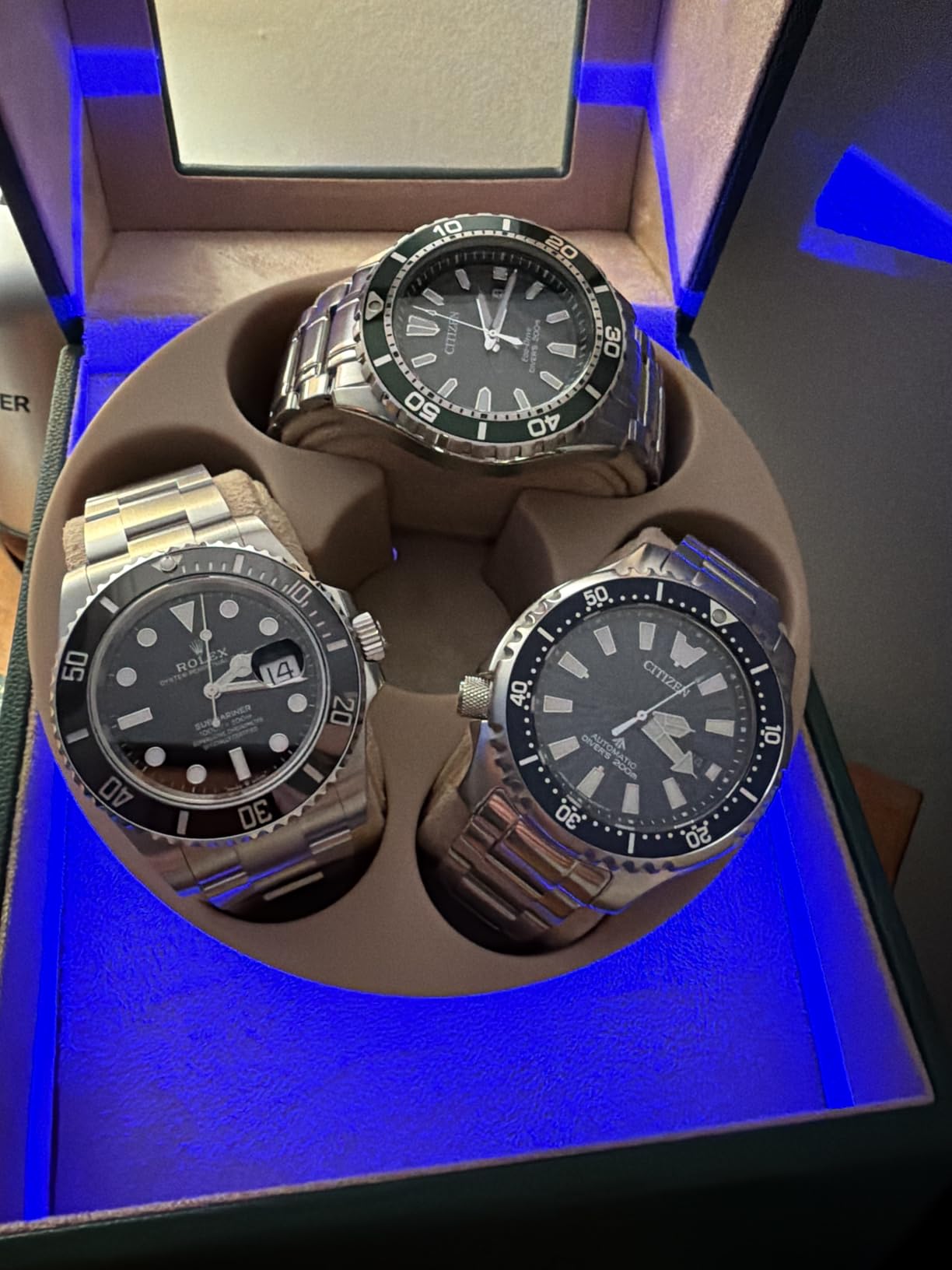 Watch Winder for Automatic Watches, 3 Watch Winder Box with LED Display, Ultra Quiet Japanese Motor, 4 Rotation Modes, Watch Shark for Men & Women, USB-C Power customer photo 1