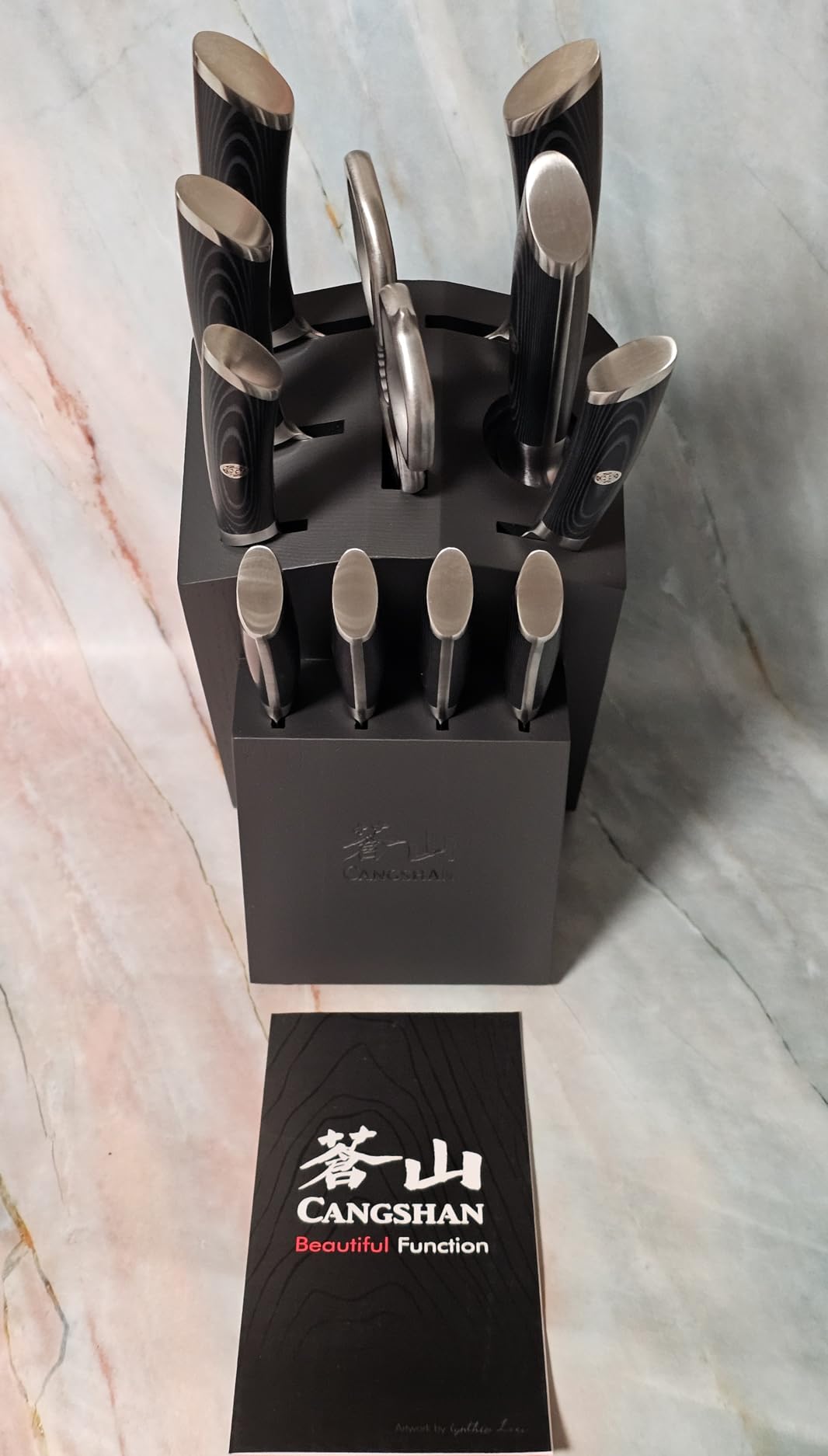Cangshan KURO Series 12-Piece Knife Block Set, High Carbon X-7 Damascus Steel, 504340 customer photo 1
