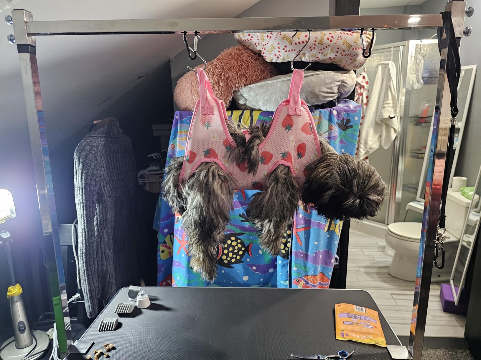 niffgaff Dog Grooming Table with Arm, Hammock & Nooses, 30