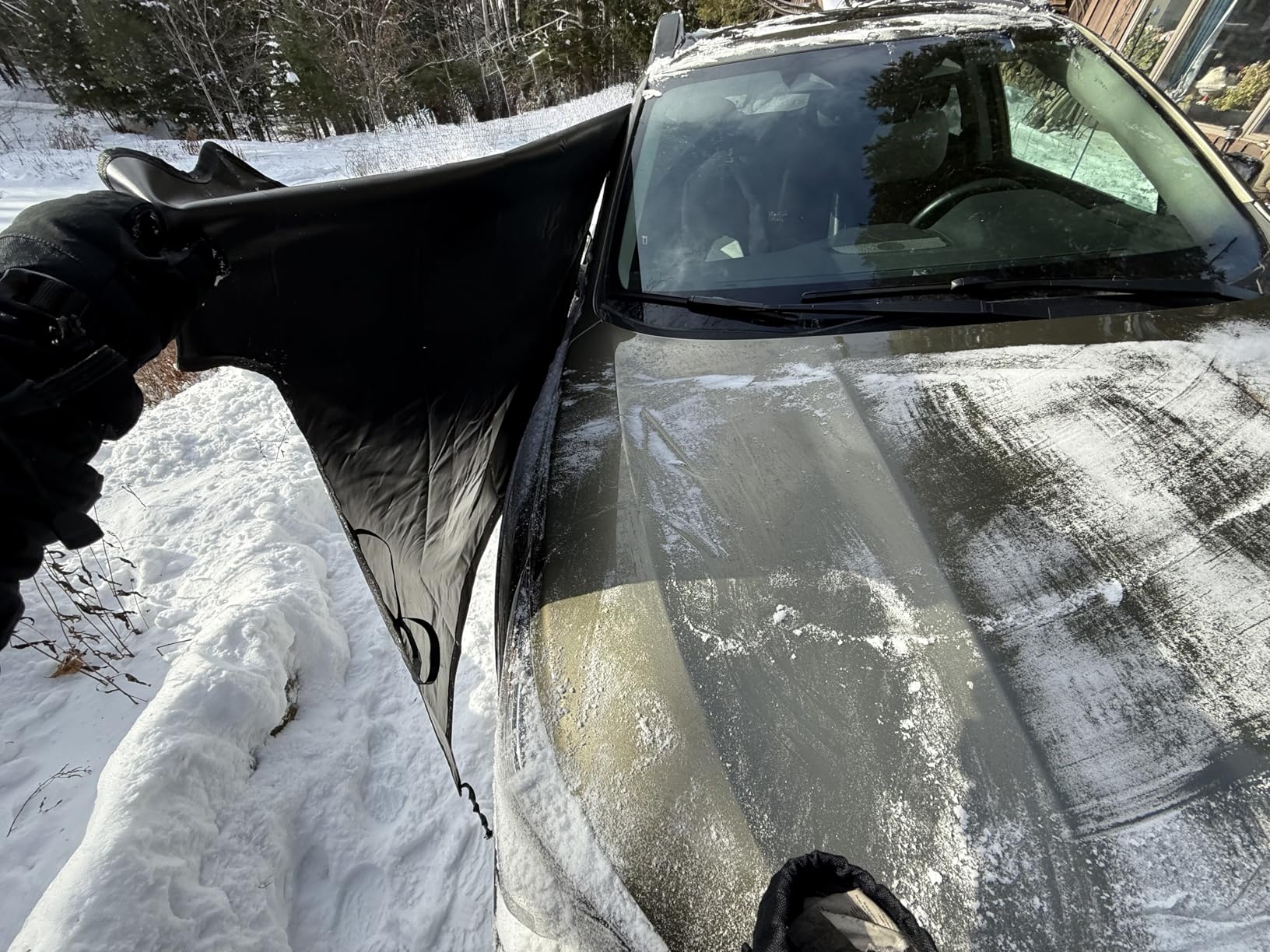 RUPSE Magnetic Windshield Cover for Ice and Snow - Heavy-Duty 900D Oxford Fabric, Quick Snow Removal, Super Waterproof, Suitable for Most sedans, Cars and SUVs customer photo 2