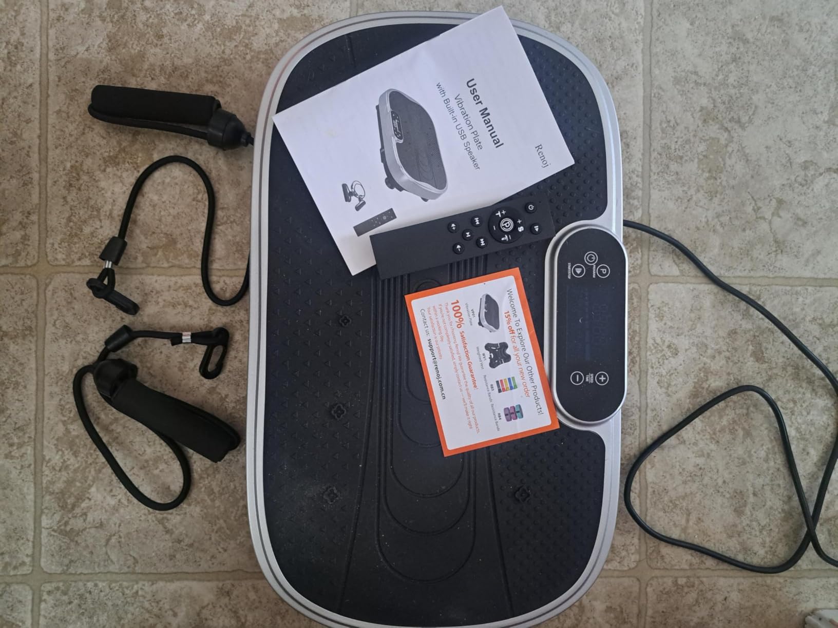 Renoj Vibration Plate Exercise Machine - 455 Lbs Full Body Vibrating Platform with Bluetooth Audio and LED Screen - Lymphatic Drainage and Weight Loss Shaker for Home Gym and Office Workout customer photo 1