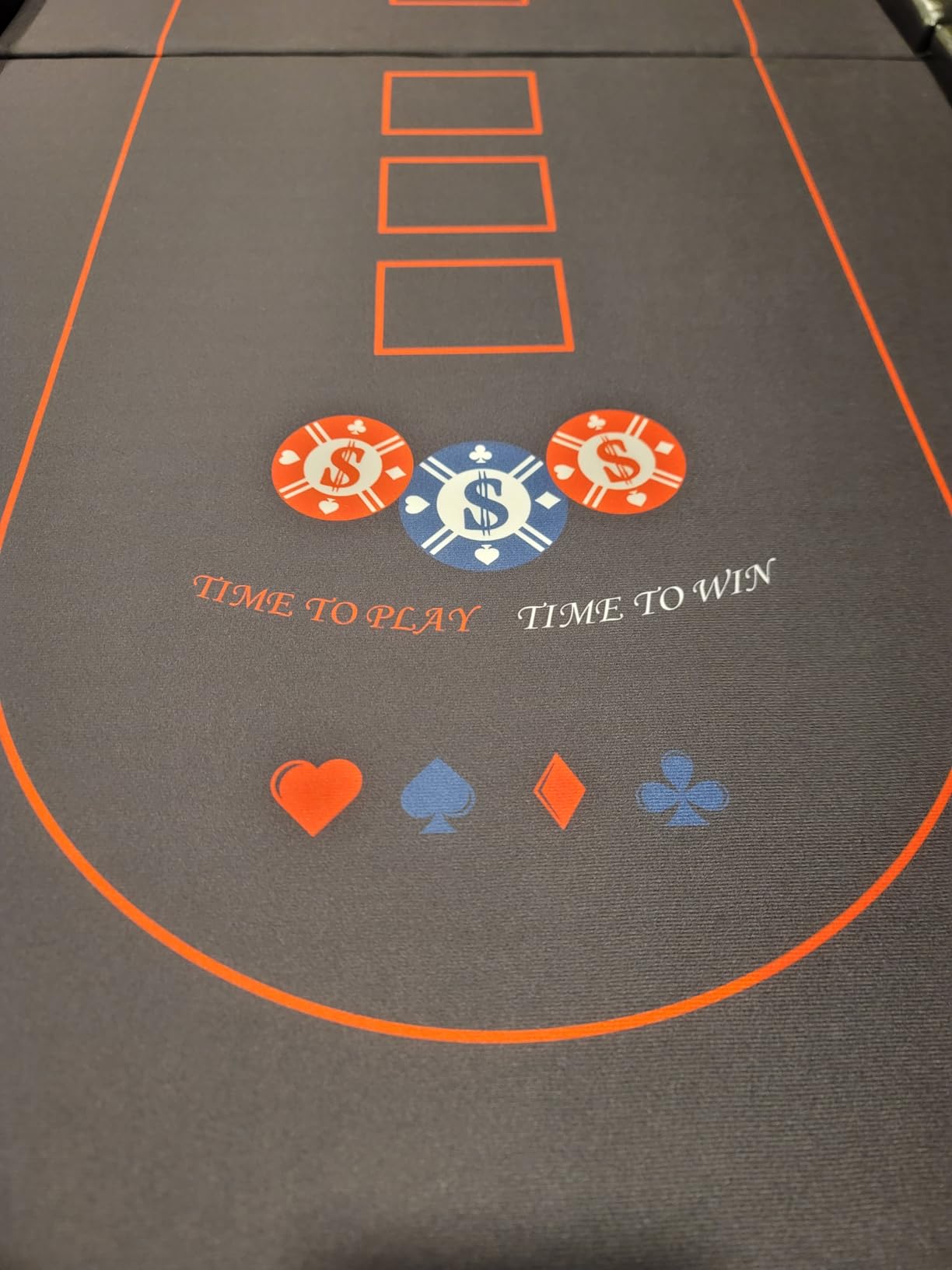 10 Player Poker Table Foldable, Folding Texas Holden Casino Table with Padded Rails & Cup Holders, Portable Poker Game Table for Home or Game Room, 84 Inch customer photo 2