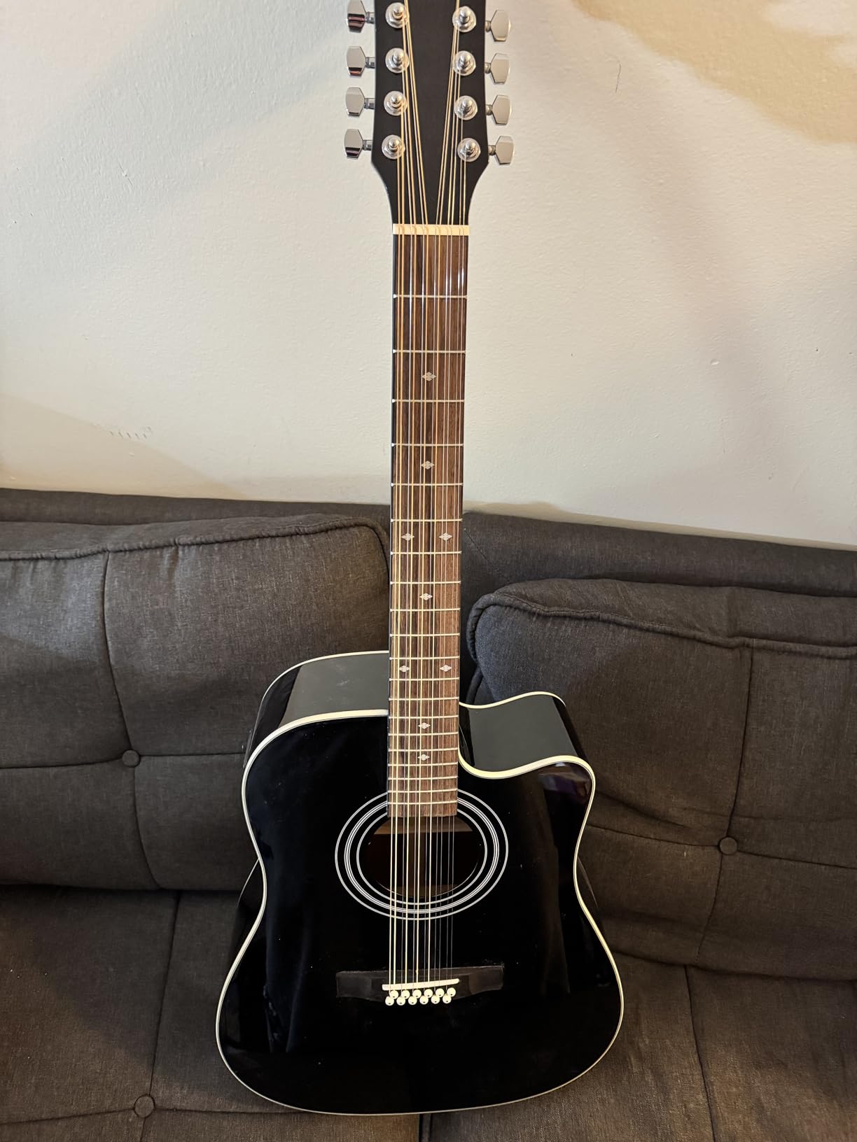 AKLOT 12-String Acoustic Electric Guitar: Mahogany Back and Sides with Spruce Top, 41-inch Cutaway Body, Built-in Pickup; Deluxe Set Includes Guitar Bag, Tuner, Cable, Capo, Strings & Picks (PL-SG) customer photo 1