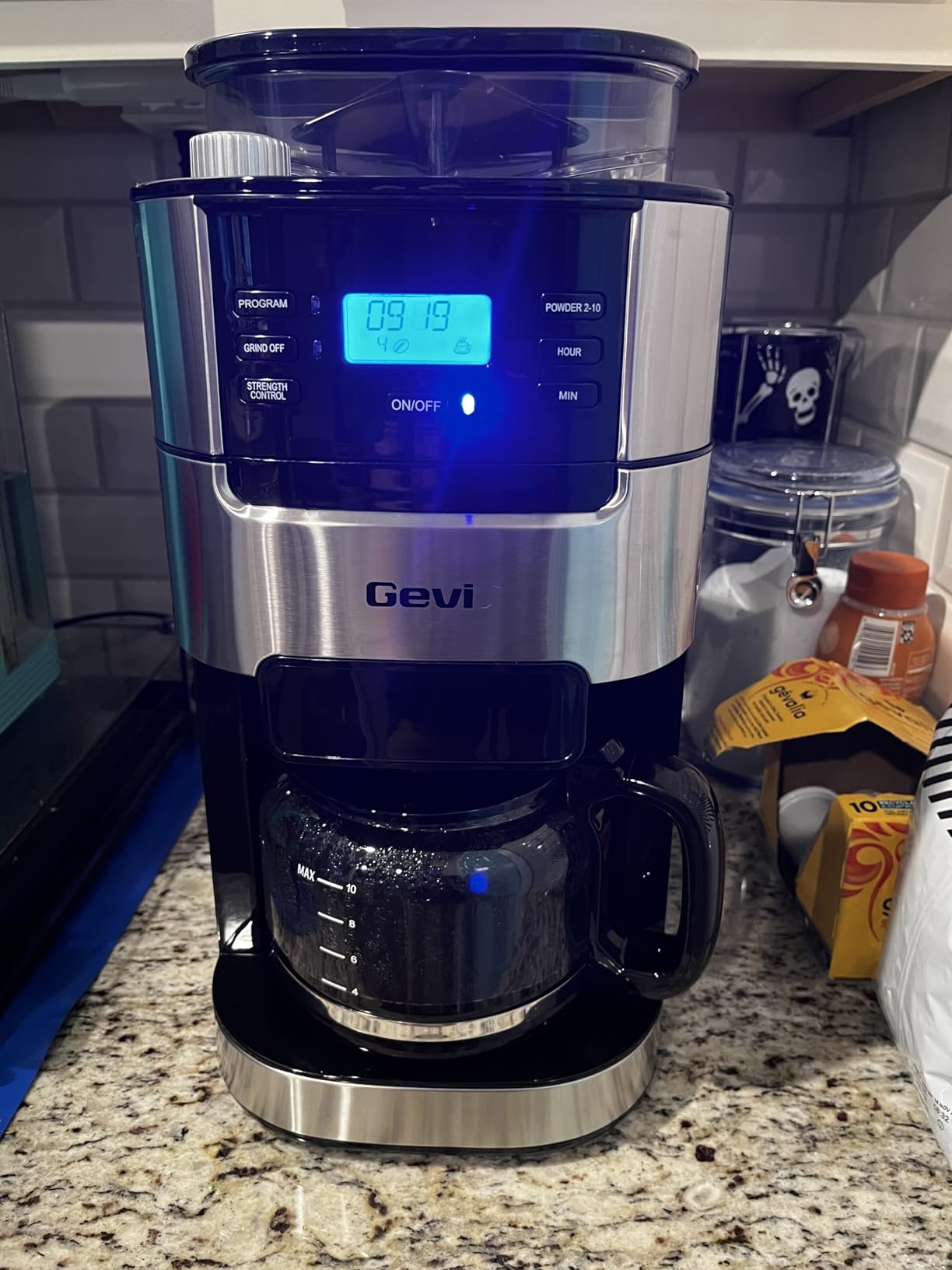 Gevi 10-Cup Drip Coffee Maker, Built-in Burr Grinder, 1.5L Water Tank, Programmable Timer, Auto Keep-Warm, Reusable Filter, Fresh Grind Coffee Machine, Black customer photo 1