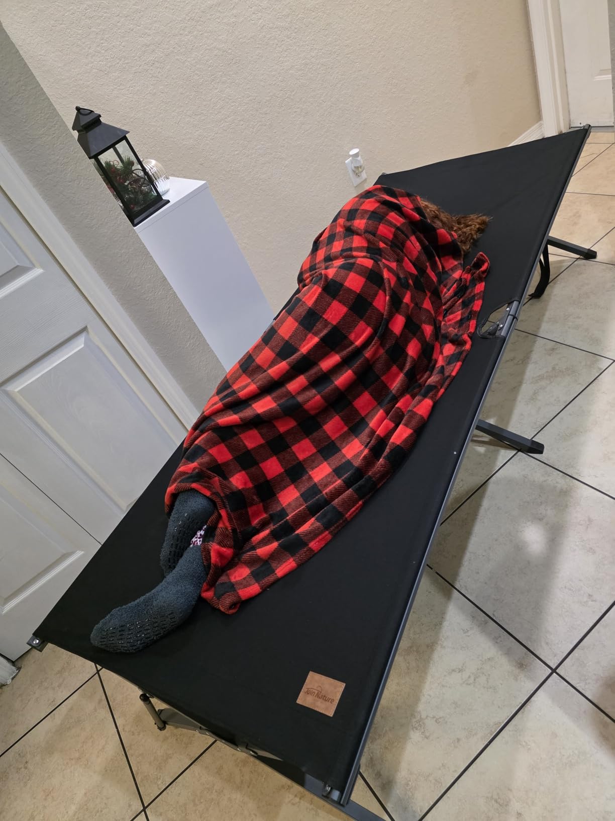 Join Nature Oversized Camping Cot Foldable for Adults - Upgraded Version Easy-to-Assemble Sleeping Cots for Outdoor, Supports Campers up to 6.9ft or 450lbs, with Storage Bag, 82