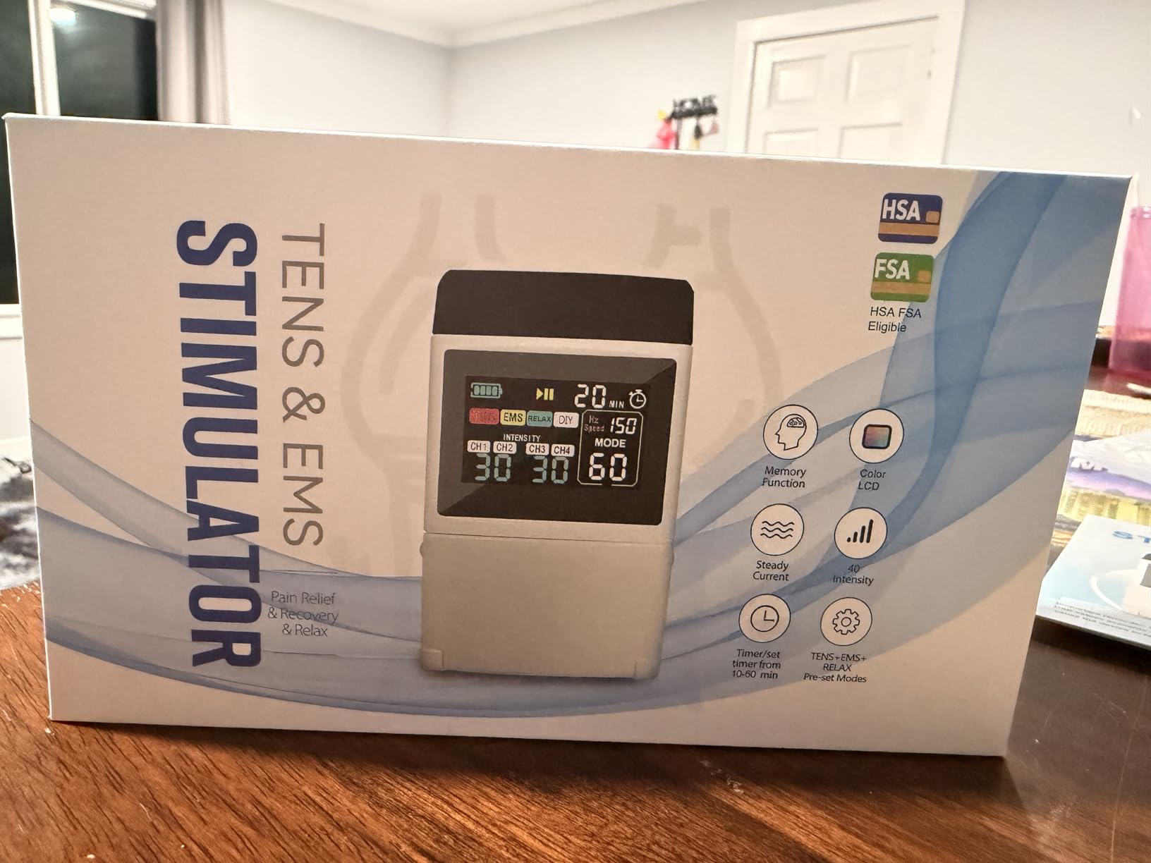 TENS Unit EMS Muscle Stimulator for Pain Relief, 4-in-1 TENS & EMS & Relax & DIY, 4-Channel 60 Modes 30 Intensity with Upgraded Color Screen for Back, Neck, Shoulder, Sciatica customer photo 2