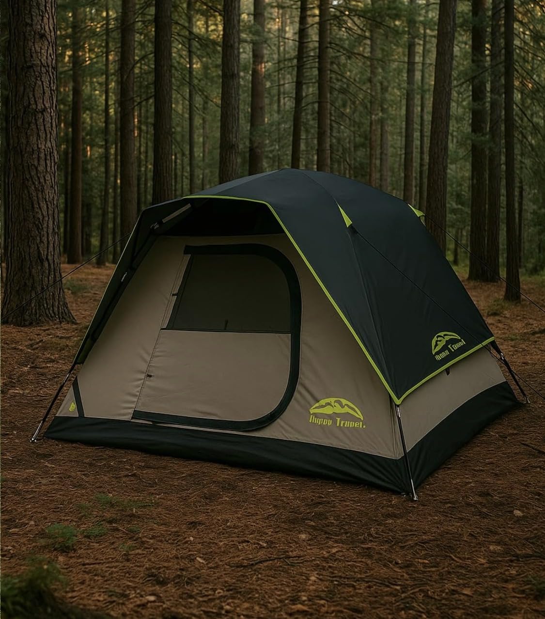 Happy Travel Camping Tent, 4 Person Dome Tents for Camping with Rainfly, Waterproof Clip Easy Setup Portable Family Tent with Mesh Windows, 20% More Headroom Backpacking Tents for Camping & Hiking customer photo 2