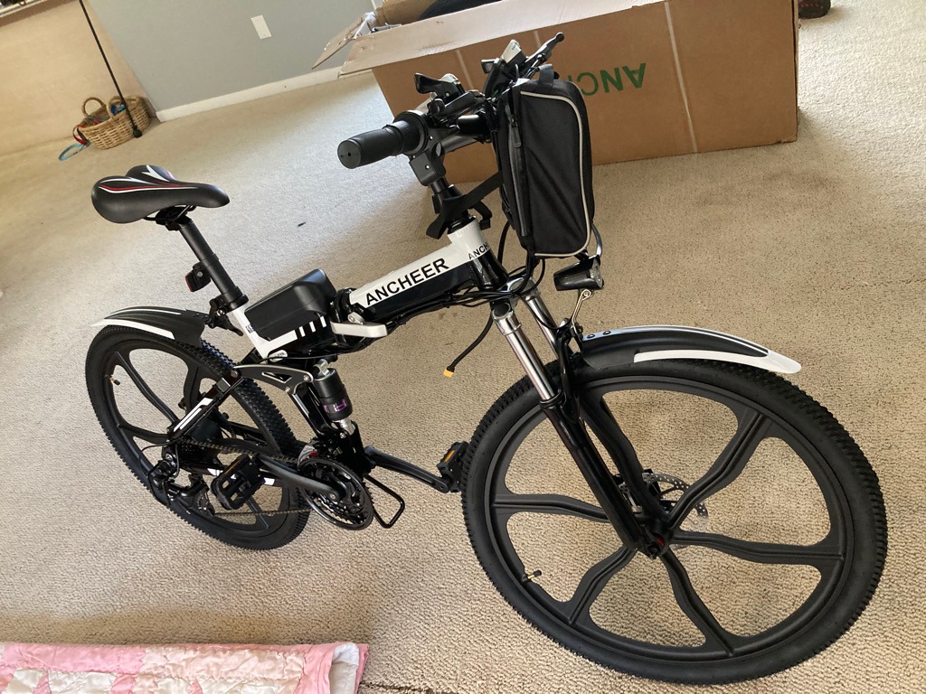 ANCHEER 26'' Electric Bike for Adults, Peak 750W Low Frame Electric City Bike with 48V/374Wh Battery, Up to 50Miles Step Through Commuter Ebike/Electric Bicycle with Basket, LCD Display customer photo 1