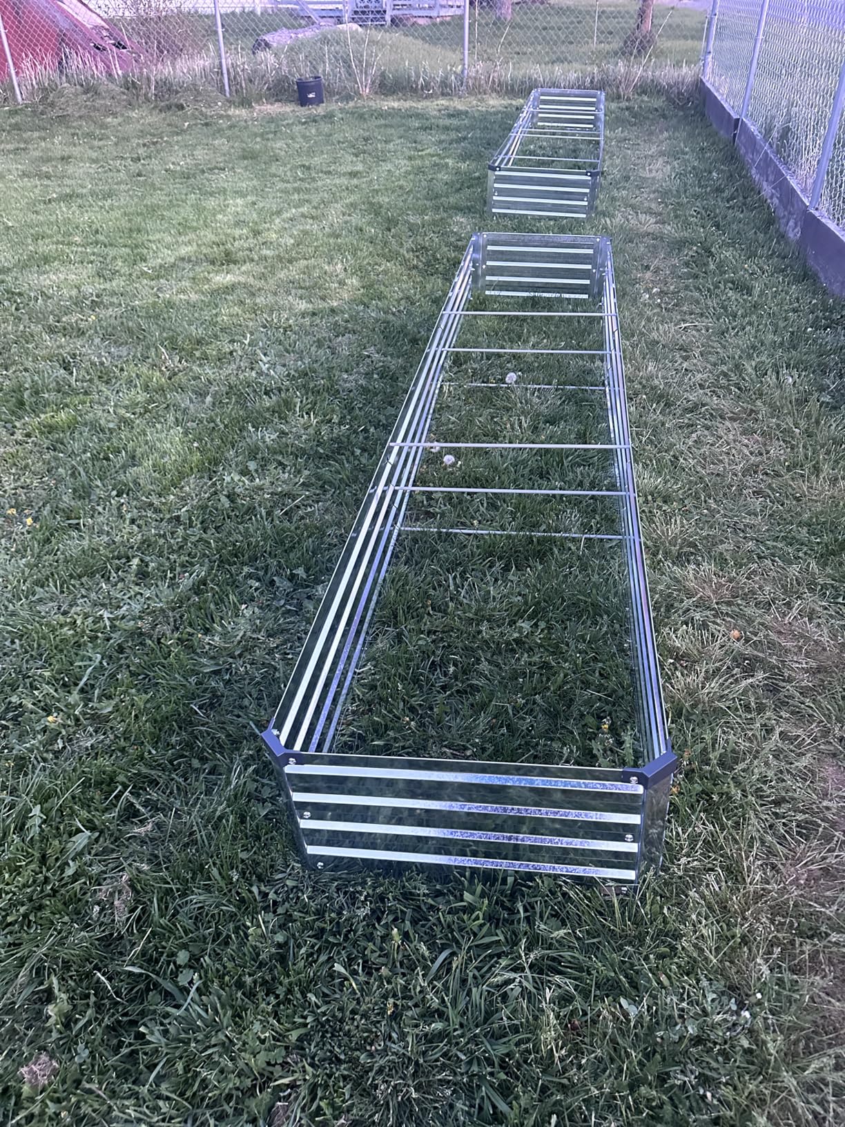 zunatu 10x2x1ft(2 Pack) Galvanized Raised Garden Bed, Outdoor Planter Boxes Metal Patio Kit Planting Bed for Vegetables Flowers, Silver customer photo 1