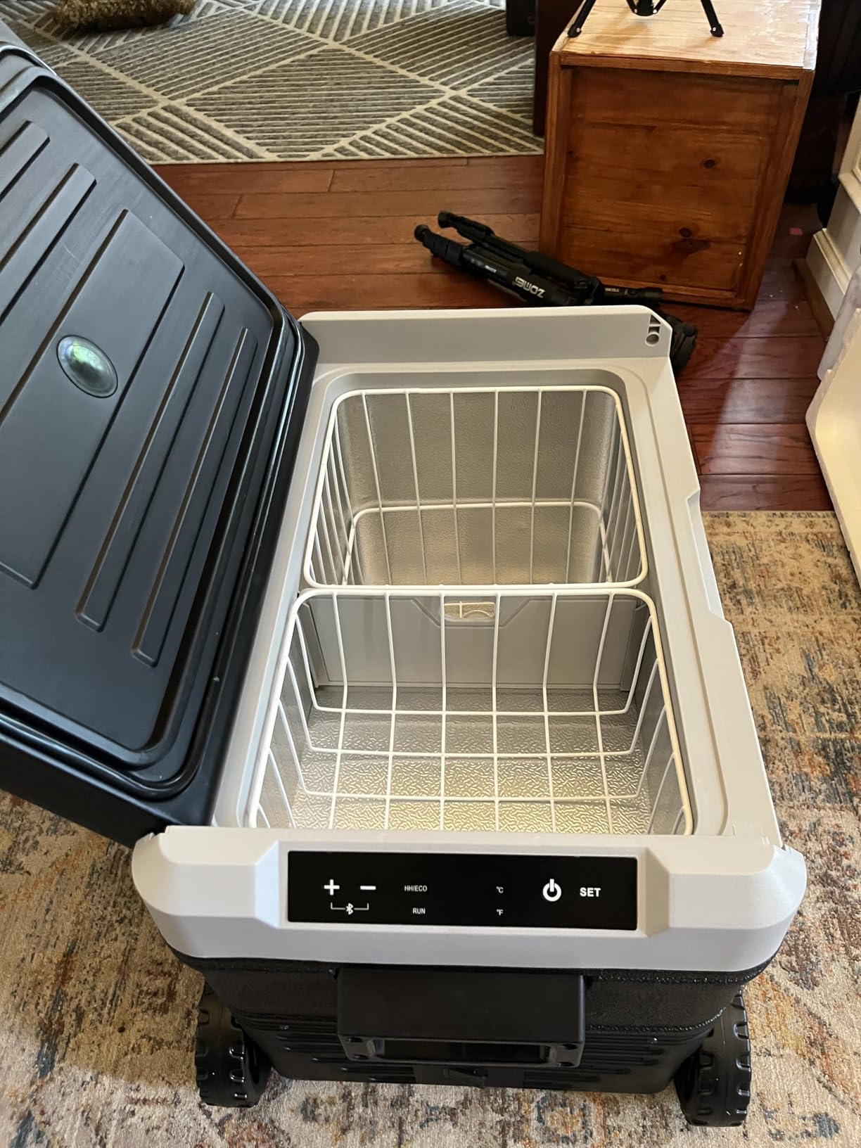 EUHOMY 12 Volt Refrigerator, 53QT(50L) Electric Cooler, Portable Freezer 12V/24V DC 100-240V AC, 12V Fridge -4℉~68℉, 12V Cooler with Wheels & 2 Baskets for Travel,Camping,Truck,Boat customer photo 1