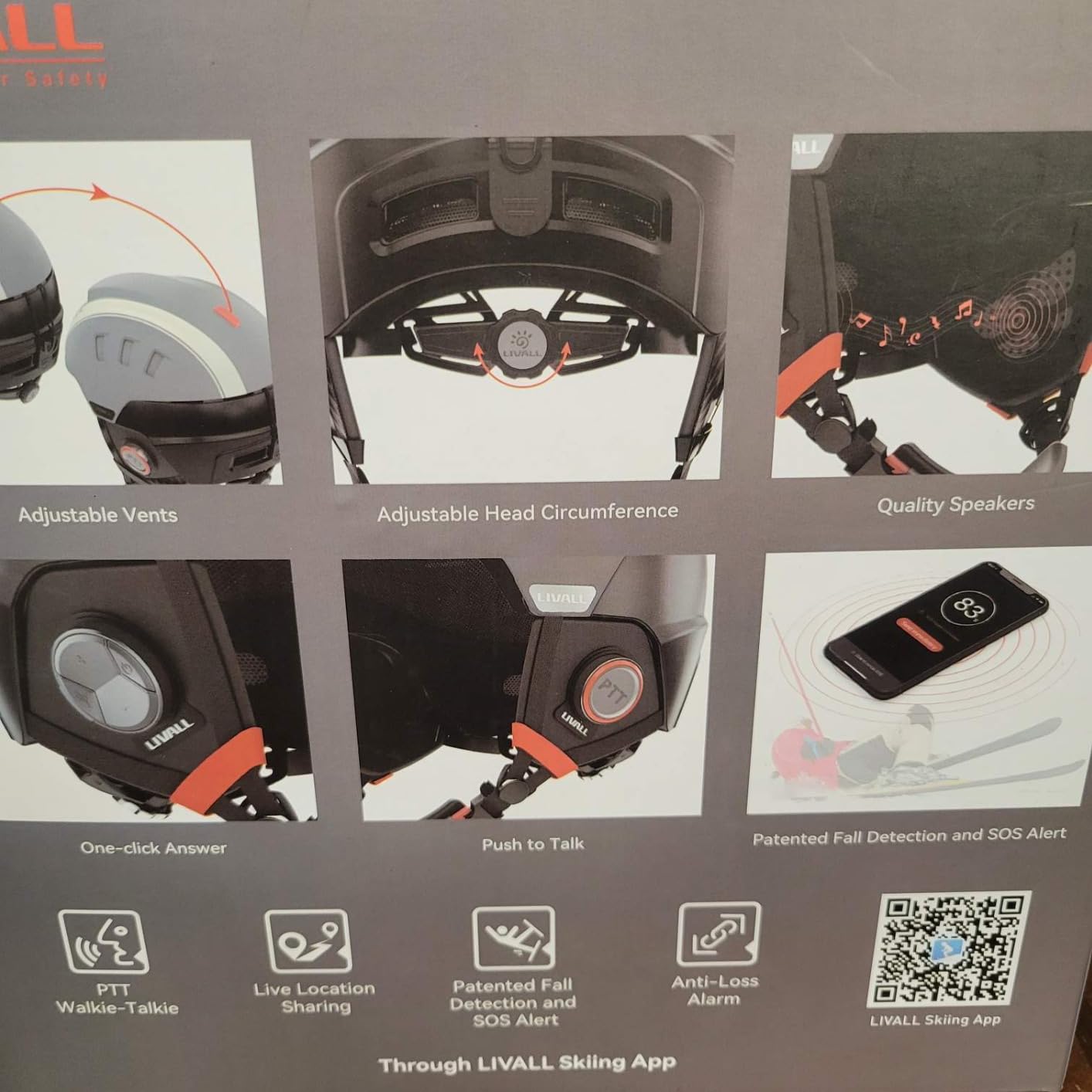 LIVALL RS1 Smart Bluetooth Ski Helmet with Built in Speakers & Microphone, Patented Fall Detection & SOS Alert, Adjustable Venting and Goggles Compatible customer photo 2