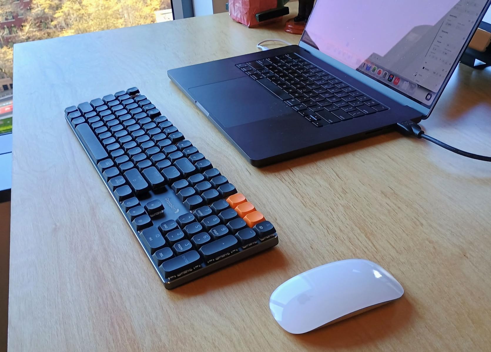 ProtoArc K310 Pro Bluetooth Mechanical Keyboard, Wireless Backlit Keyboard for Mac/Windows, Low Profile Quiet Mechanical Keyboards, Multi-Device, Programmable Keys, Aluminum, Full Size customer photo 2