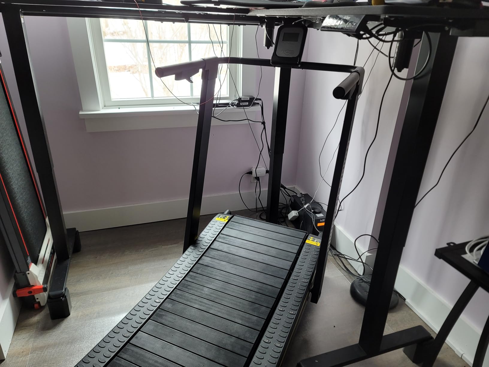 Curved Treadmill with Non-Electric Motorized, Rubber Track and Non-Slip, Foldable Adaptive Variable Speed with LED Display, Self Propelled Treadmill for Home Office, No Assembly Required 350LBS customer photo 1