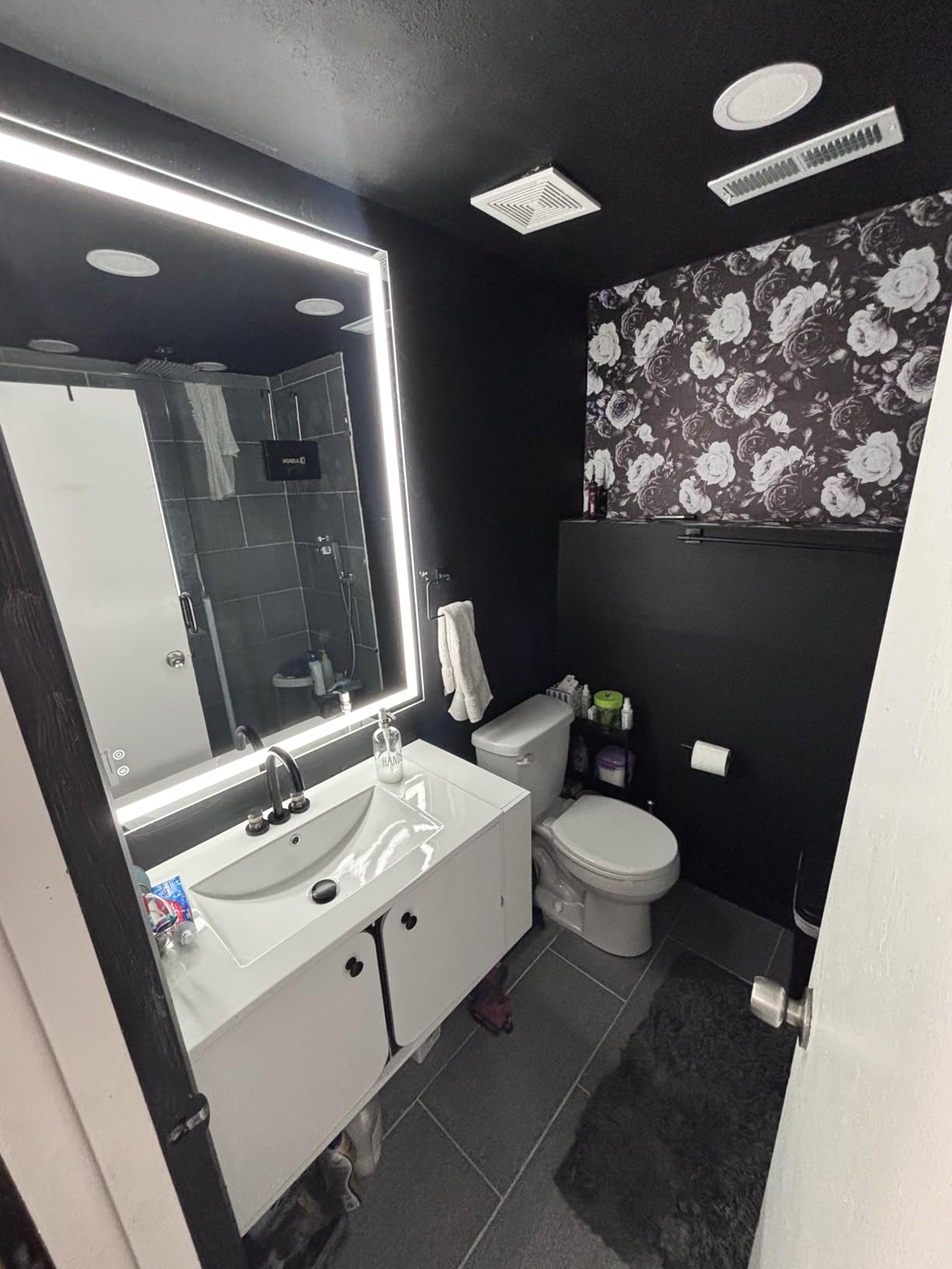 NEWBULIG Smart Anti-Fog LED Bathroom Mirror with Front Light & Backlit, 3 Color Modes, Dimmable, Memory Function, Wall-Mounted Modern Rectangular Vanity Mirror, White, 36