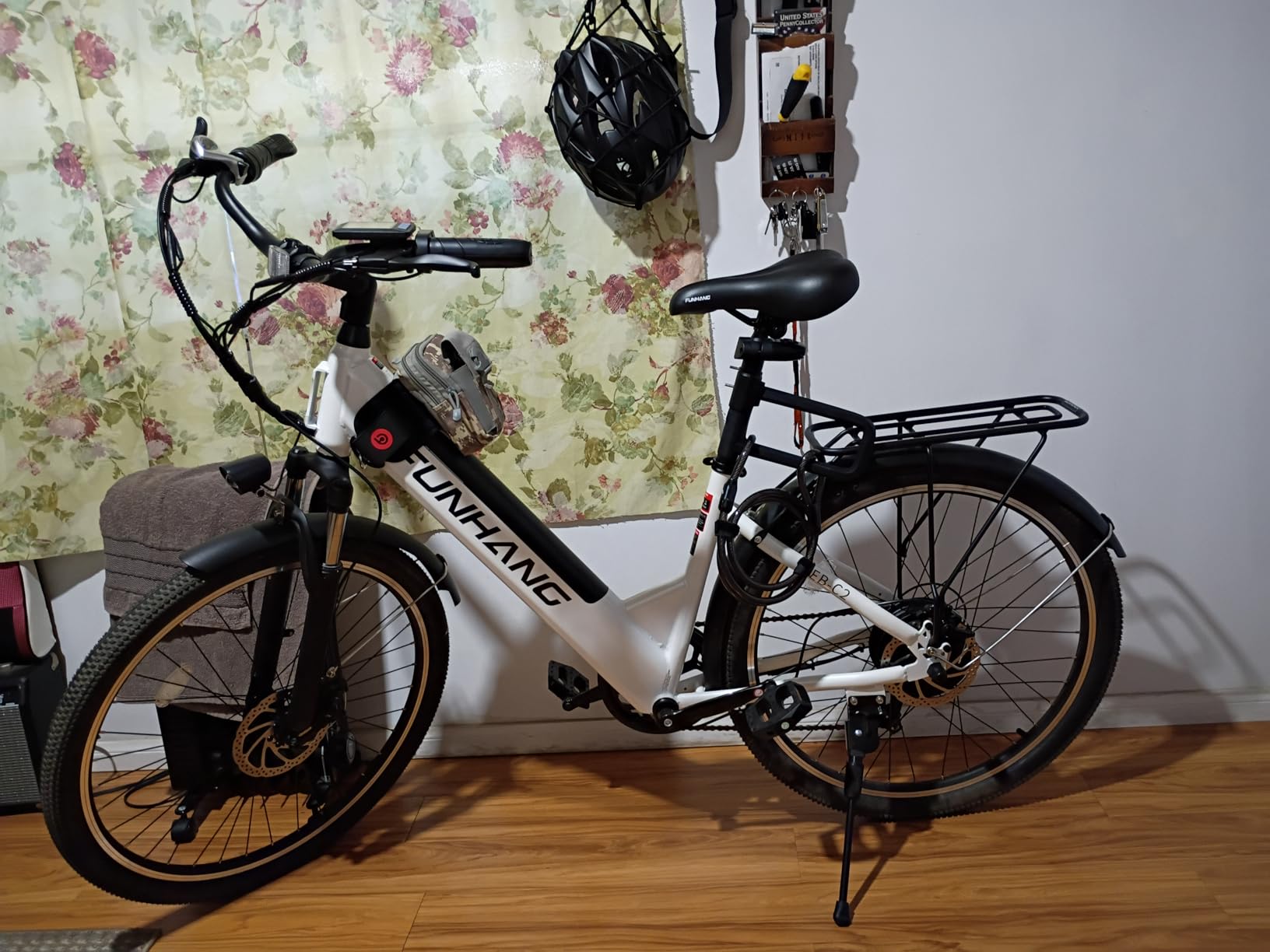 Funhang Electric Bike for Adults, 1000W Peak Ebike, 50Miles 21.7MPH Step Thru Electric Bicycle, 26