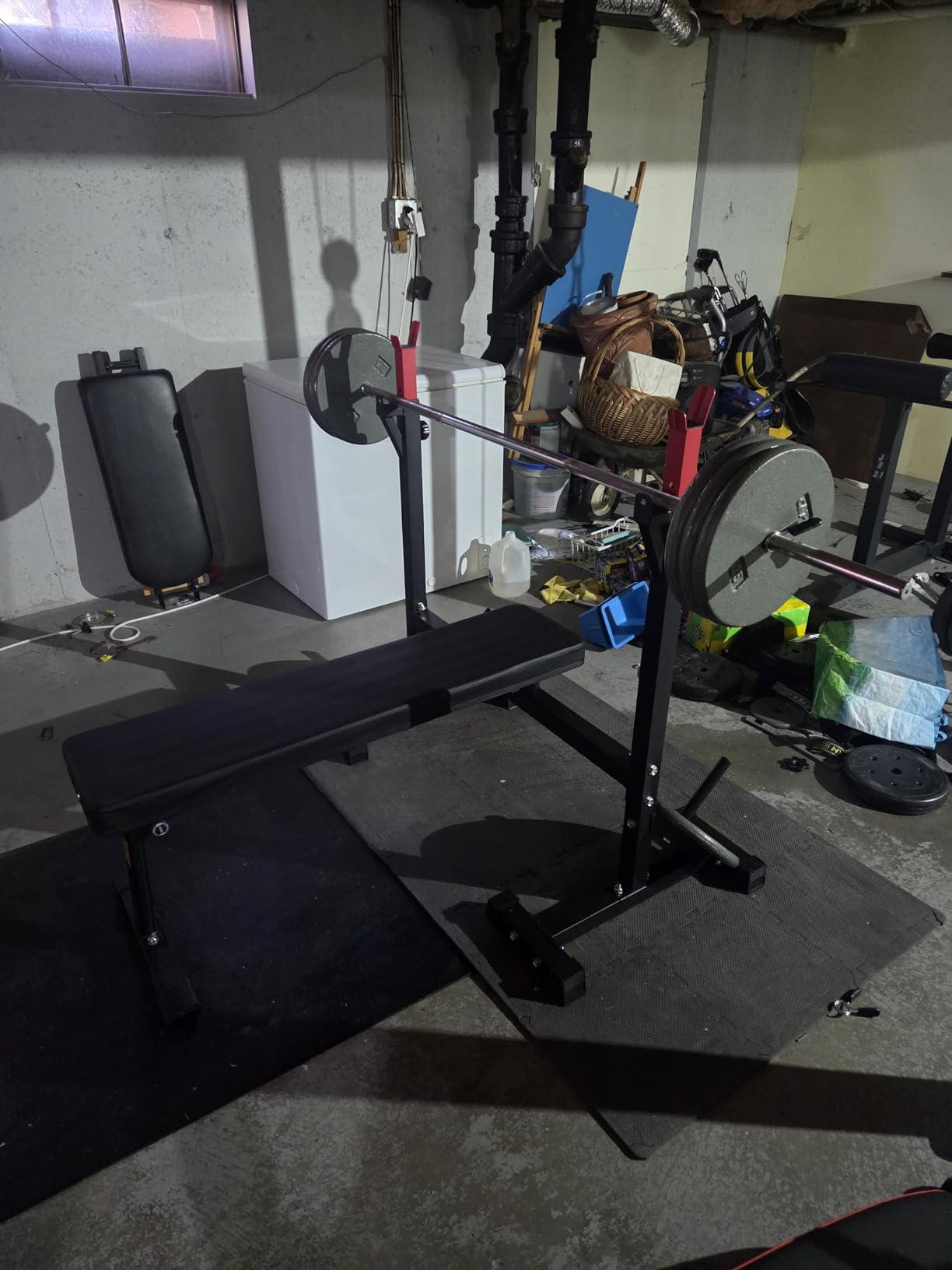 CANPA Olympic Weight Bench with Squat Rack Workout Bench Adjustable Barbell Rack Stand Strength Training Home Gym Multi-Function customer photo 2