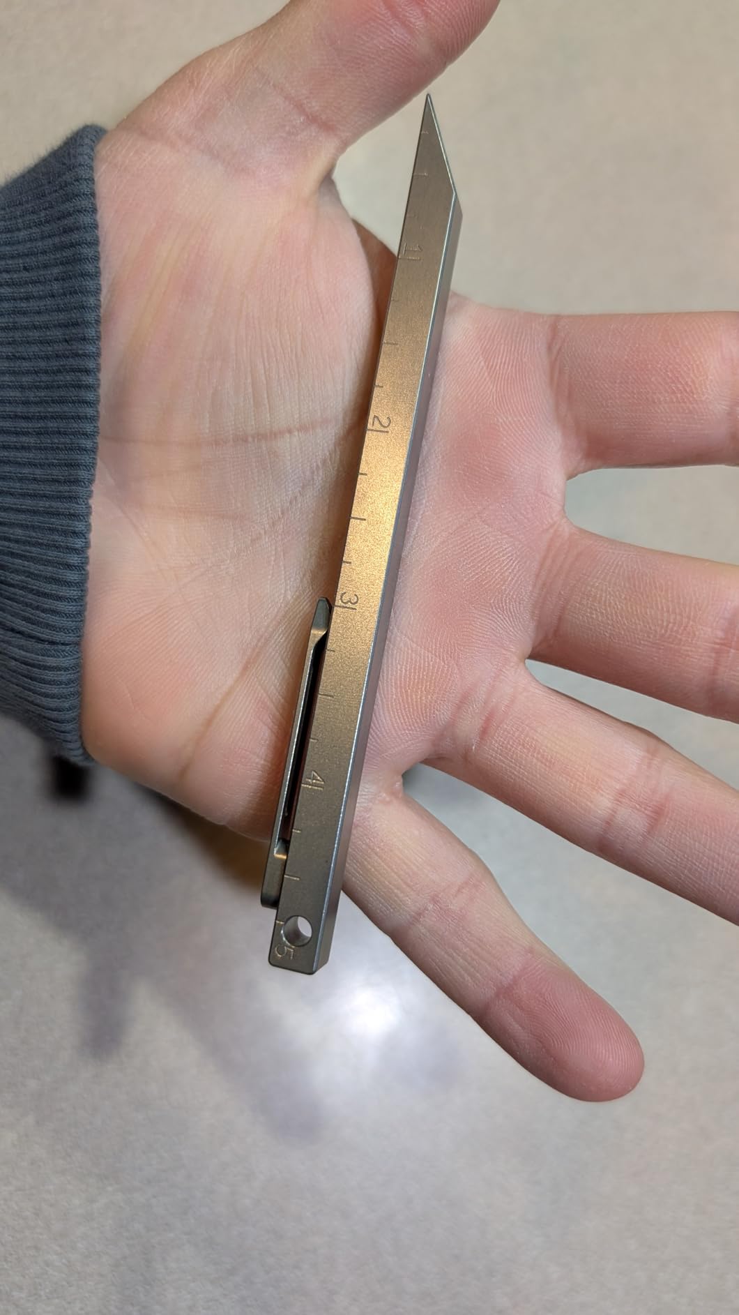Titanium Pry Bar, EDC Multitool with Folding Knife, Wrench, Screwdriver, Bottle Opener, Ruler, SIM Card Removal Tool customer photo 1