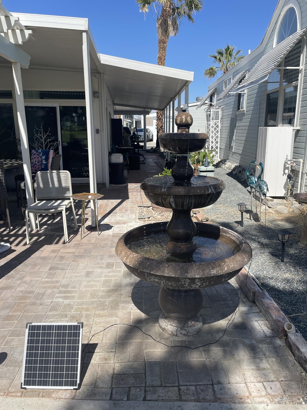 Antfraer 25W Solar Pond Pump, Solar Water Fountain Pump with 320GPH Adjustable Flow, Solar Water Pump with 7 Nozzles, 6.6ft Tubing, Dry Run Protection for Garden, Ponds, Waterfall, Fountain customer photo 1