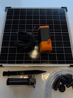 Antfraer 25W Solar Pond Pump, Solar Water Fountain Pump with 320GPH Adjustable Flow, Solar Water Pump with 7 Nozzles, 6.6ft Tubing, Dry Run Protection for Garden, Ponds, Waterfall, Fountain customer photo 2