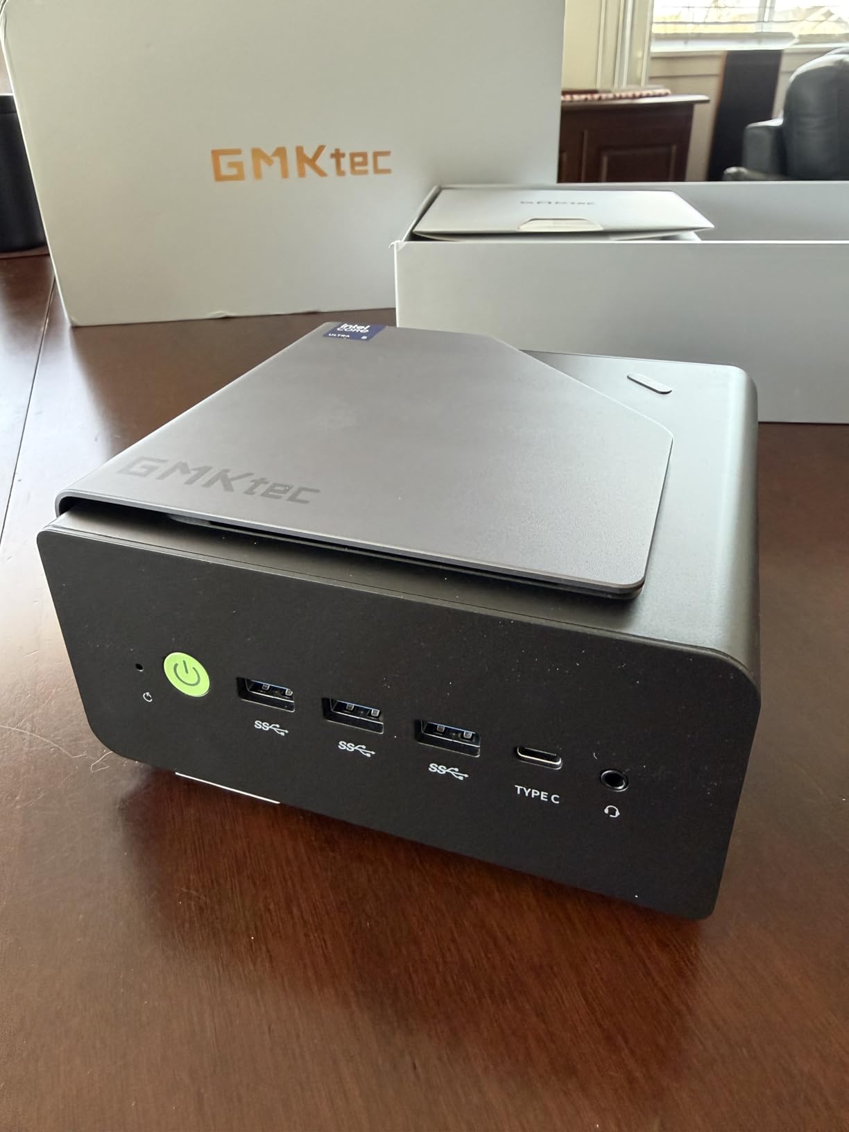 GMKtec AI Mini PC Gaming Desktop Computer Intel Core Ultra 7 256V (8C/8T Turbo 4.8 GHz), NPU/GPU: 115 Tops, Intel ARC 140V, 16GB LPDDR5X, 1TB SSD, 5GbE LAN, Dual USB4 customer photo 1