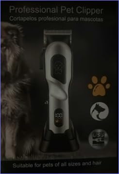 Dog Clippers for Grooming, Dog Grooming Kit for Heavy Thick Hair, Low Noise Cordless Pet Hair Trimmer with Stainless Steel Blade, Professional Rechargeable Hair Trimmer for Dogs and Cats M-Silver customer photo 2