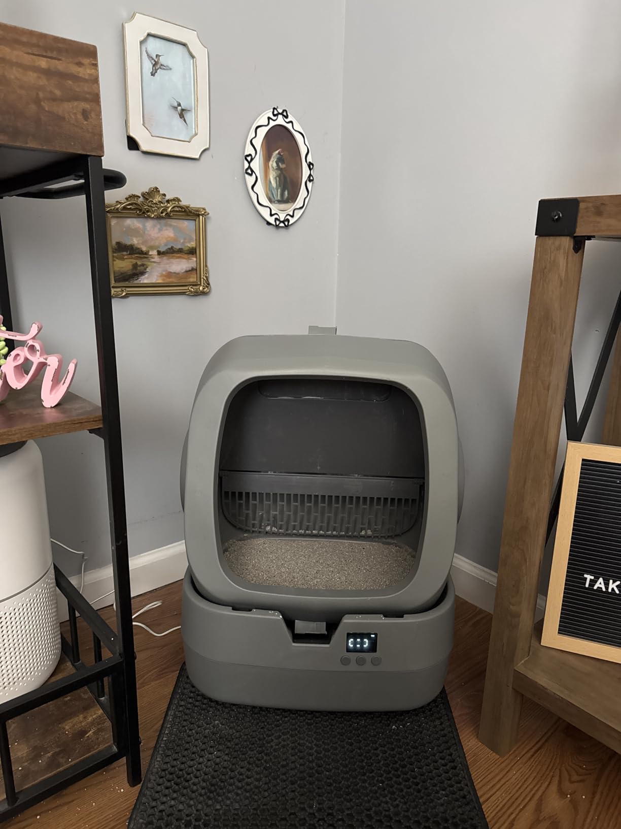 UPFAS Automatic Cat Litter Box Self Cleaning - APP Control - Weight Monitoring - Ultra-Quiet, Medium Cats and Kittens Litter Box, Safe Anti-Pinch customer photo 1