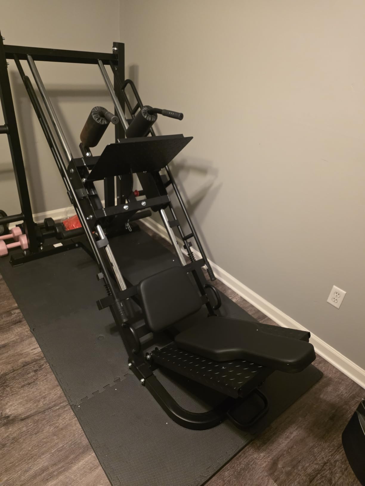 Dripex Leg Press Hack Squat Machine Combo for Home Gym, Adjustable Leg Press Machine for Full Lower Body Workout, Upgraded Leg Press with Transport Wheels and Weight Storage, Weight Plates Not Included customer photo 1