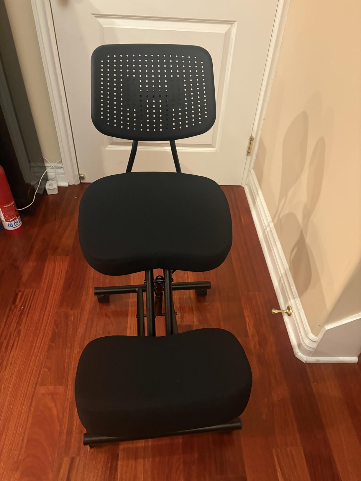 Kneeling Chairs with Backrest Linen Ergonomic Home Office Chair Adjustable Height Seat Rolling Wheels Comfort Thick Cushion Work Stool Improve Posture Chair customer photo 1