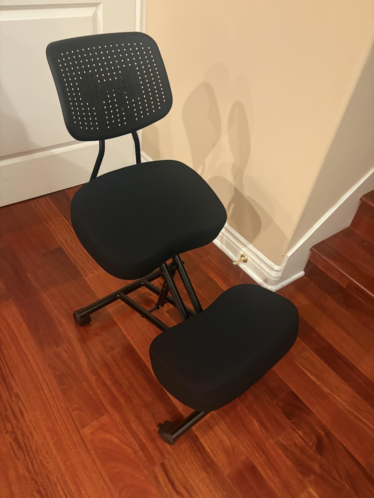 Kneeling Chairs with Backrest Linen Ergonomic Home Office Chair Adjustable Height Seat Rolling Wheels Comfort Thick Cushion Work Stool Improve Posture Chair customer photo 2