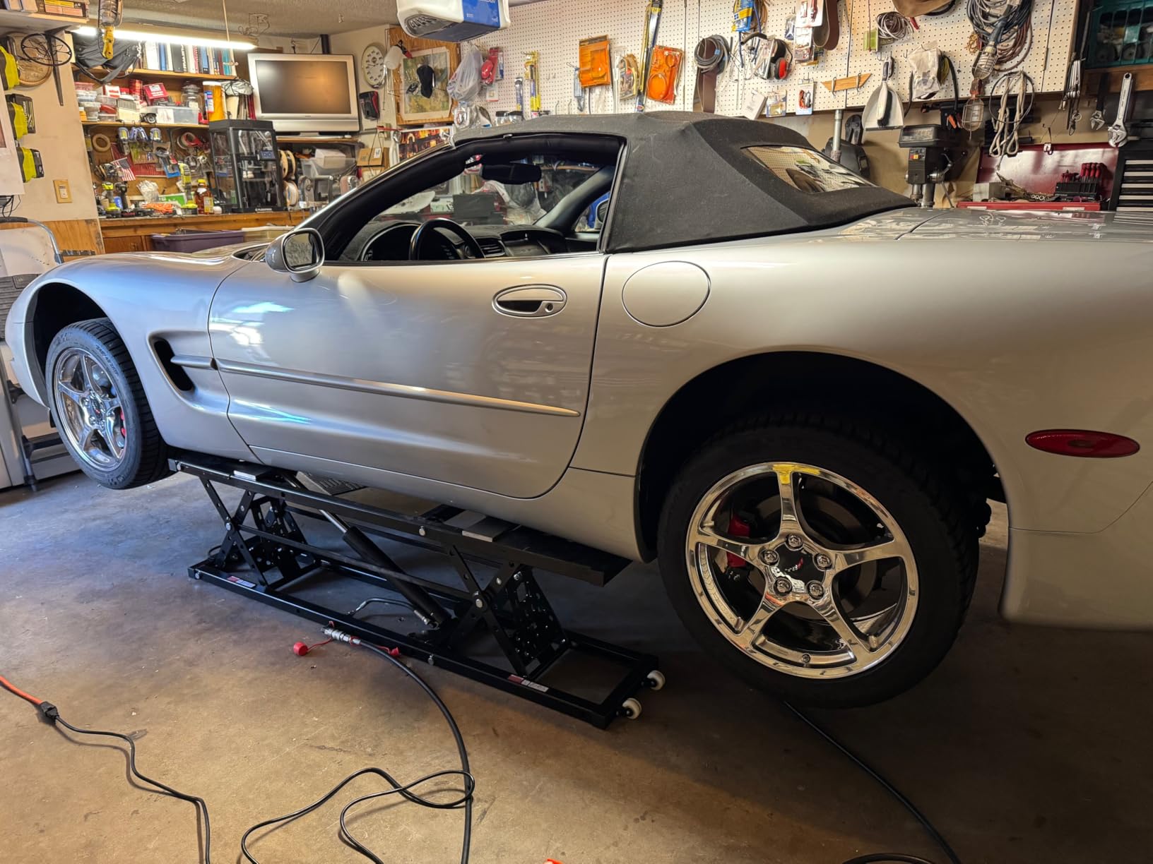 Albott 8000 LBS Portable Car Lift for Home Garage, Heavy-Duty Q355B Steel Vehicle Lift, Adjustable Height up to 27.4