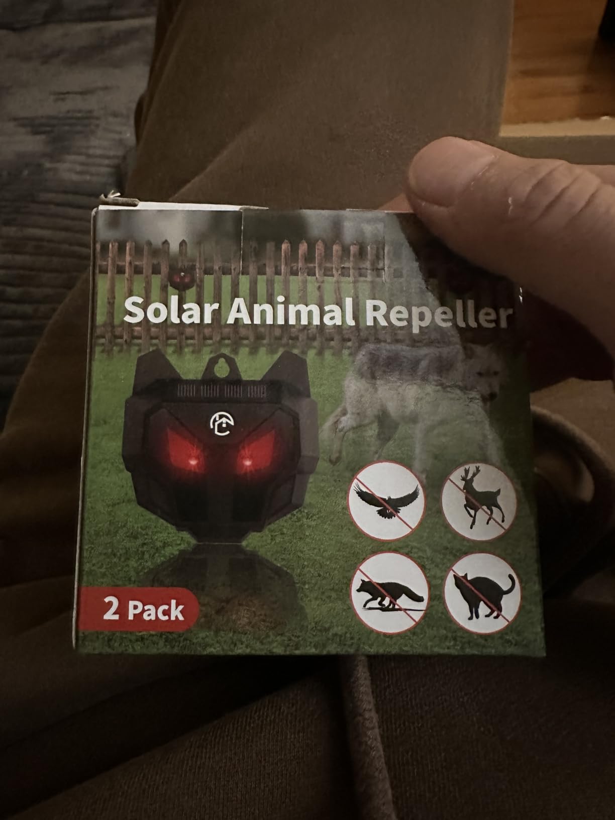 4 Pack Solar Nocturnal Animal Repeller with Red Flashing Lights, Humane Coyote Deterrent for Fox Raccoon Skunk Deer, Waterproof Predator Eyes Animal Deterrent for Chicken Coop & Garden customer photo 2
