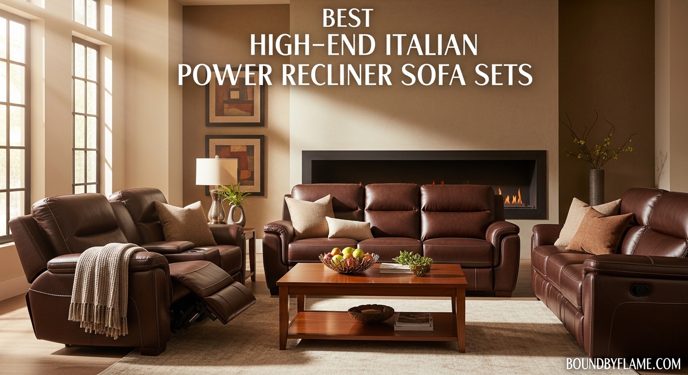 Best High-End Italian Leather Power Recliner Sofa Sets