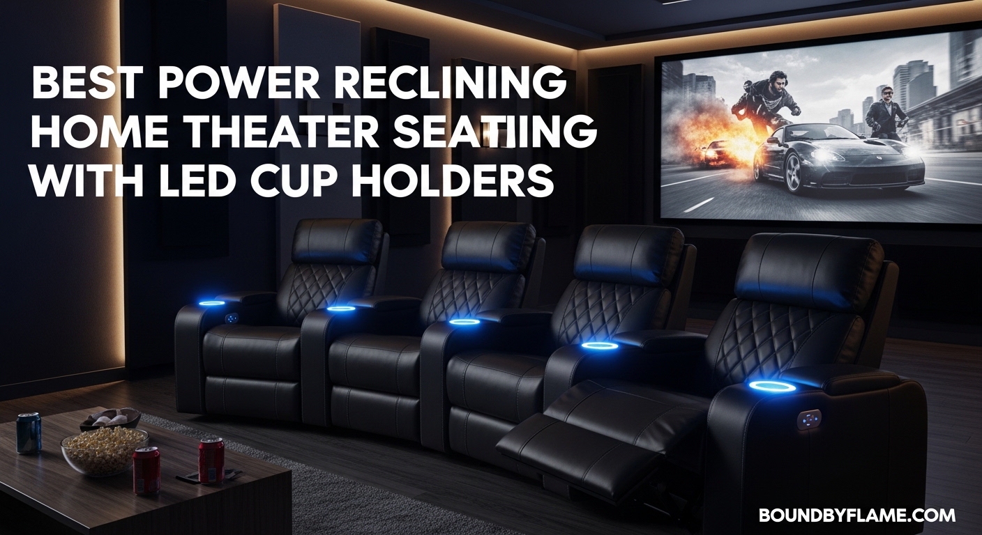 Best Power Reclining Home Theater Seating with LED Cup Holders