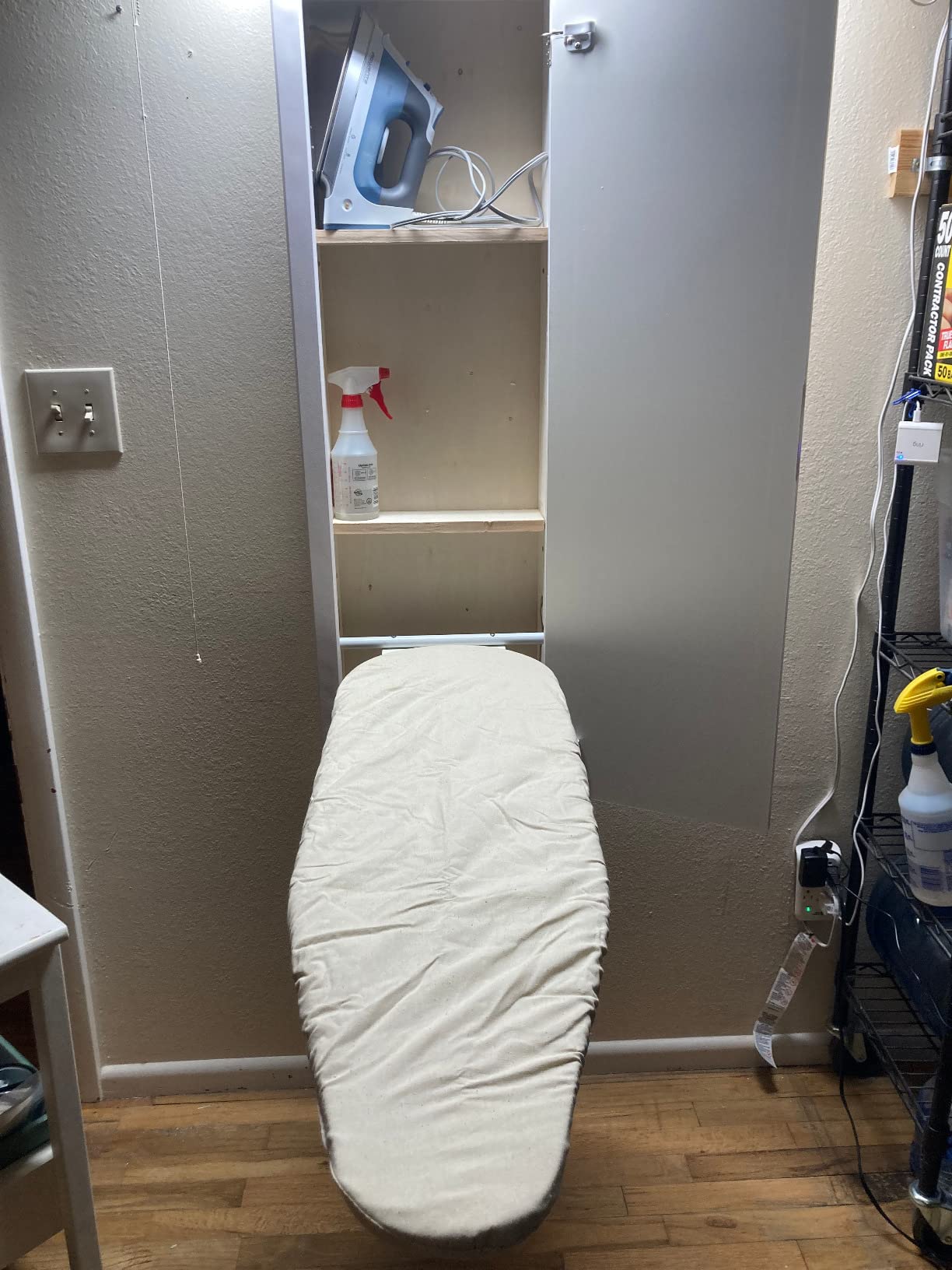 Household Essentials Stowaway in-Wall Ironing Board Finish: White customer photo 2
