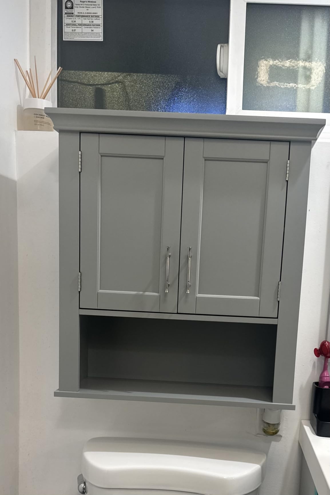 RiverRidge Somerset Two-Door Bathroom and Laundry Wall Mount Storage Medicine Cabinet with Open and Adjustable Shelf - White | Two-Door customer photo 1