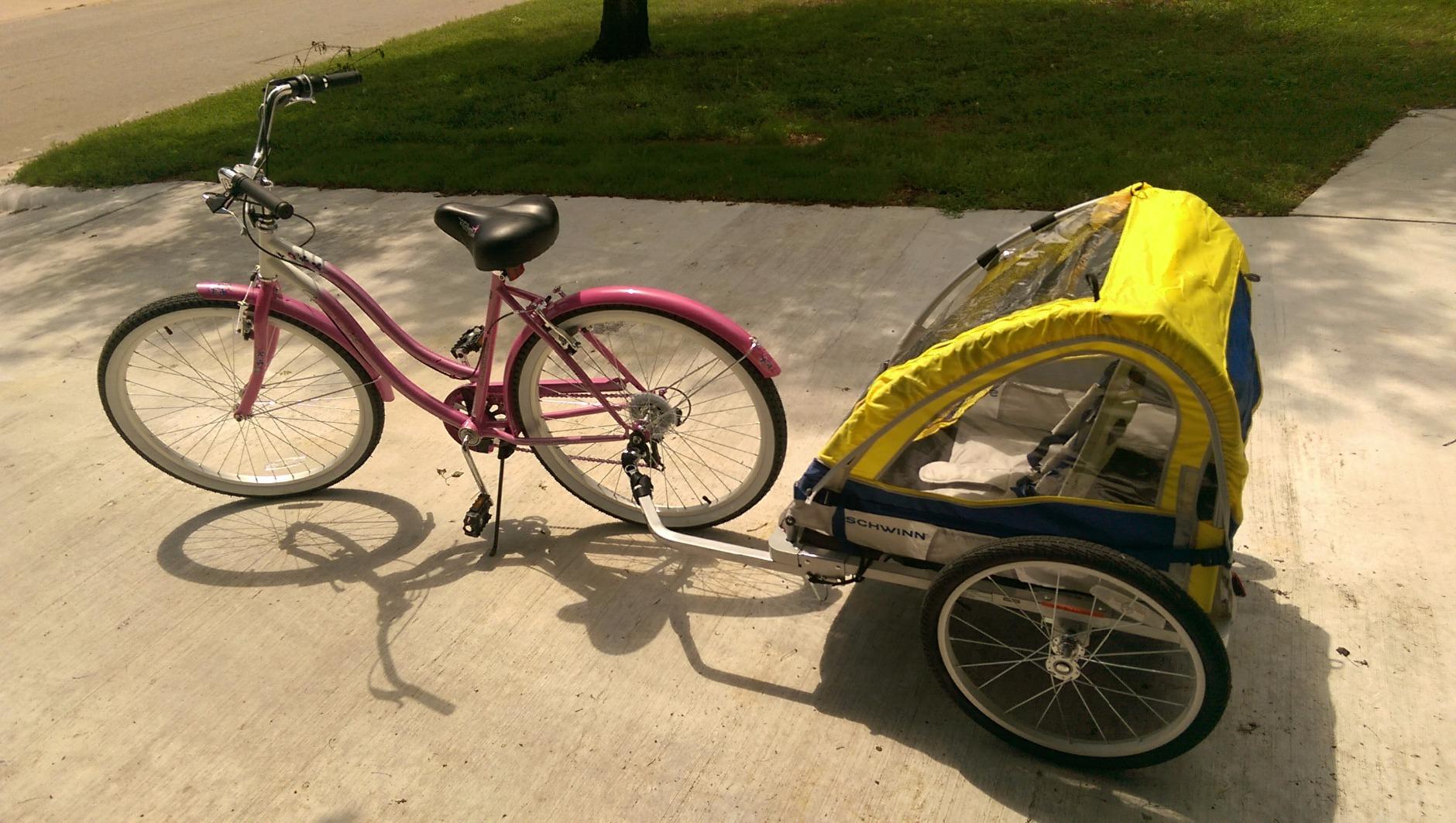 Schwinn Echo Child Bike Trailer, Max of 2 Children with Total Weight of 80 lbs., Canopy, 20-Inch Air-Filled Tires customer photo 2