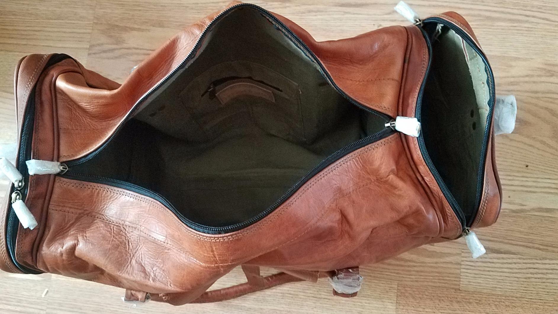 21 Inch Vintage Leather Duffel Travel Gym Sports Overnight Weekend Duffle Bags for men and women customer photo 1