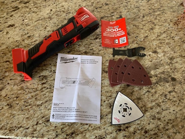 Milwaukee 2626-20 M18 18V Lithium Ion Cordless 18,000 OPM Orbiting Multi Tool with Woodcutting Blades and Sanding Pad with Sheets Included (Battery Not Included, Power Tool Only) customer photo 1
