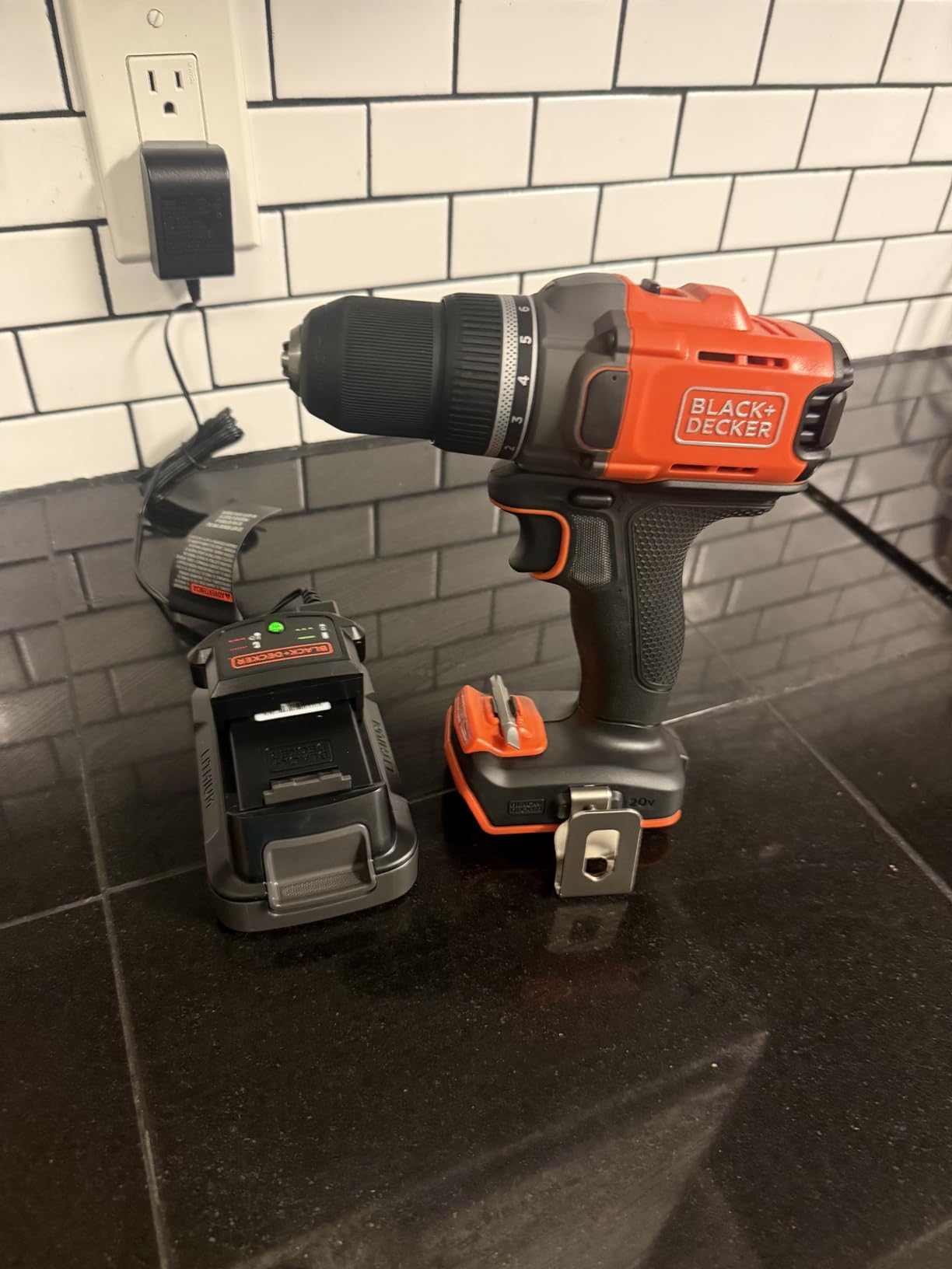 BLACK+DECKER 20V MAX Cordless Drill Driver with Battery and Charger, LED Work Light (LDX220C) customer photo 1