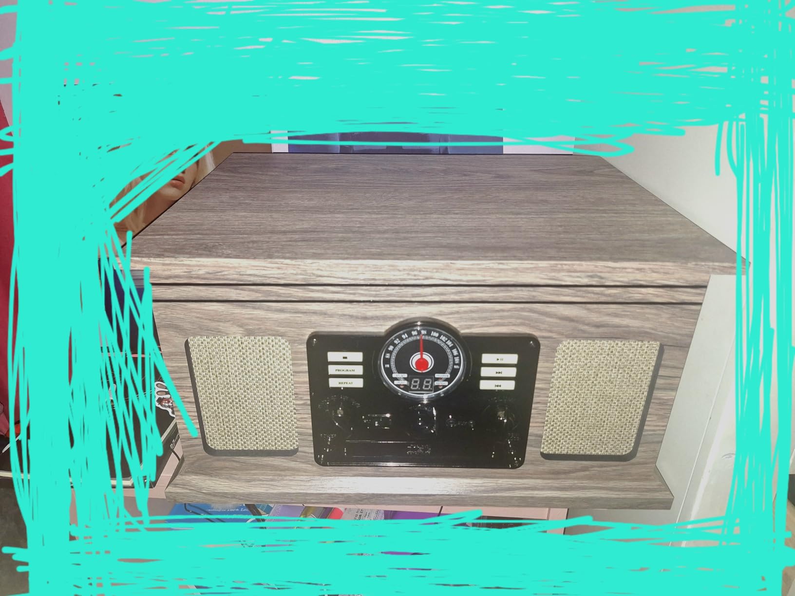 Victrola The Quincy 6-in-1 Bluetooth Record Player & Multimedia Center with Built-in Speakers - 3-Speed Turntable, CD & Cassette Player, FM Radio customer photo 1