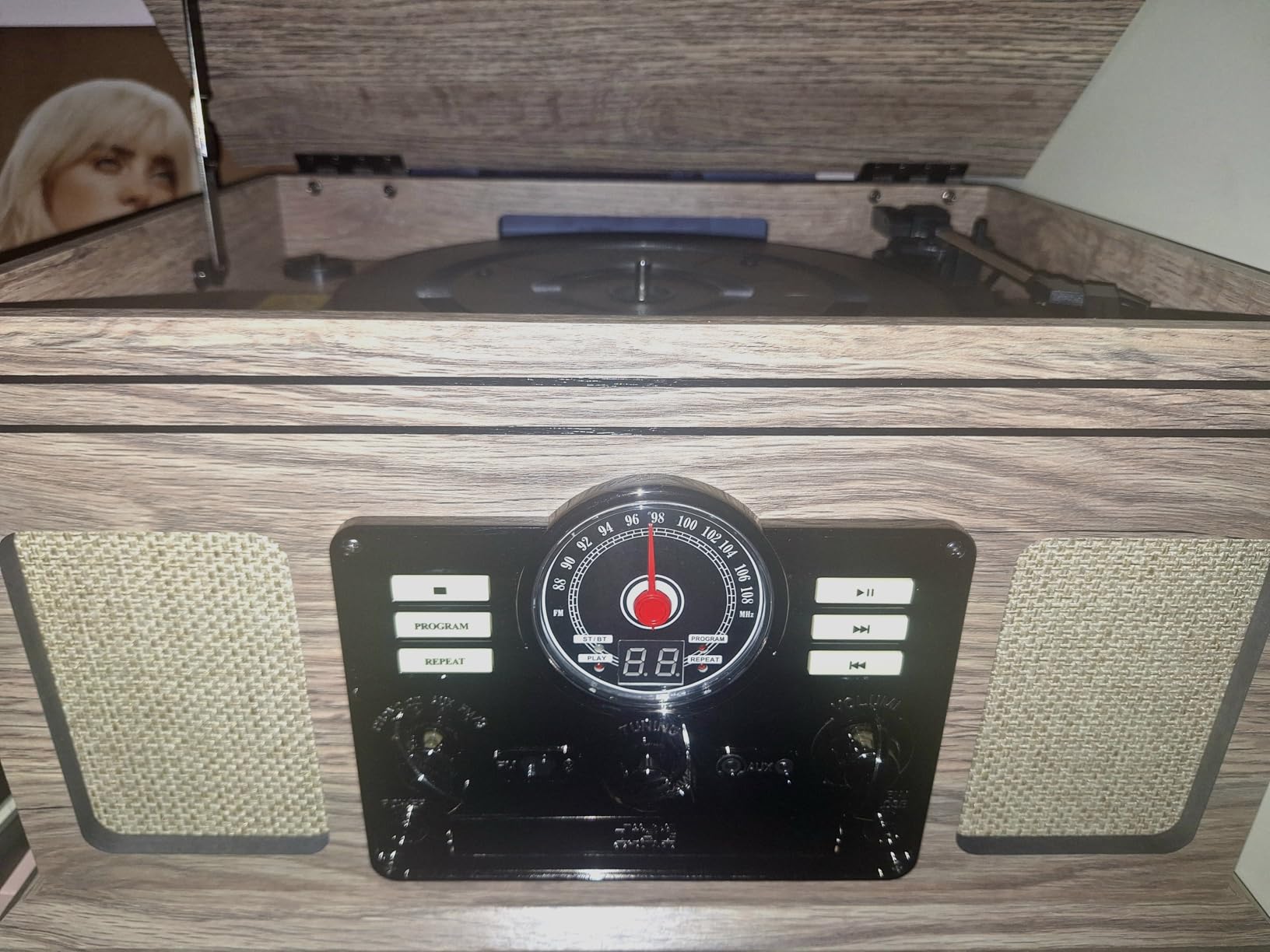 Victrola The Quincy 6-in-1 Bluetooth Record Player & Multimedia Center with Built-in Speakers - 3-Speed Turntable, CD & Cassette Player, FM Radio customer photo 2