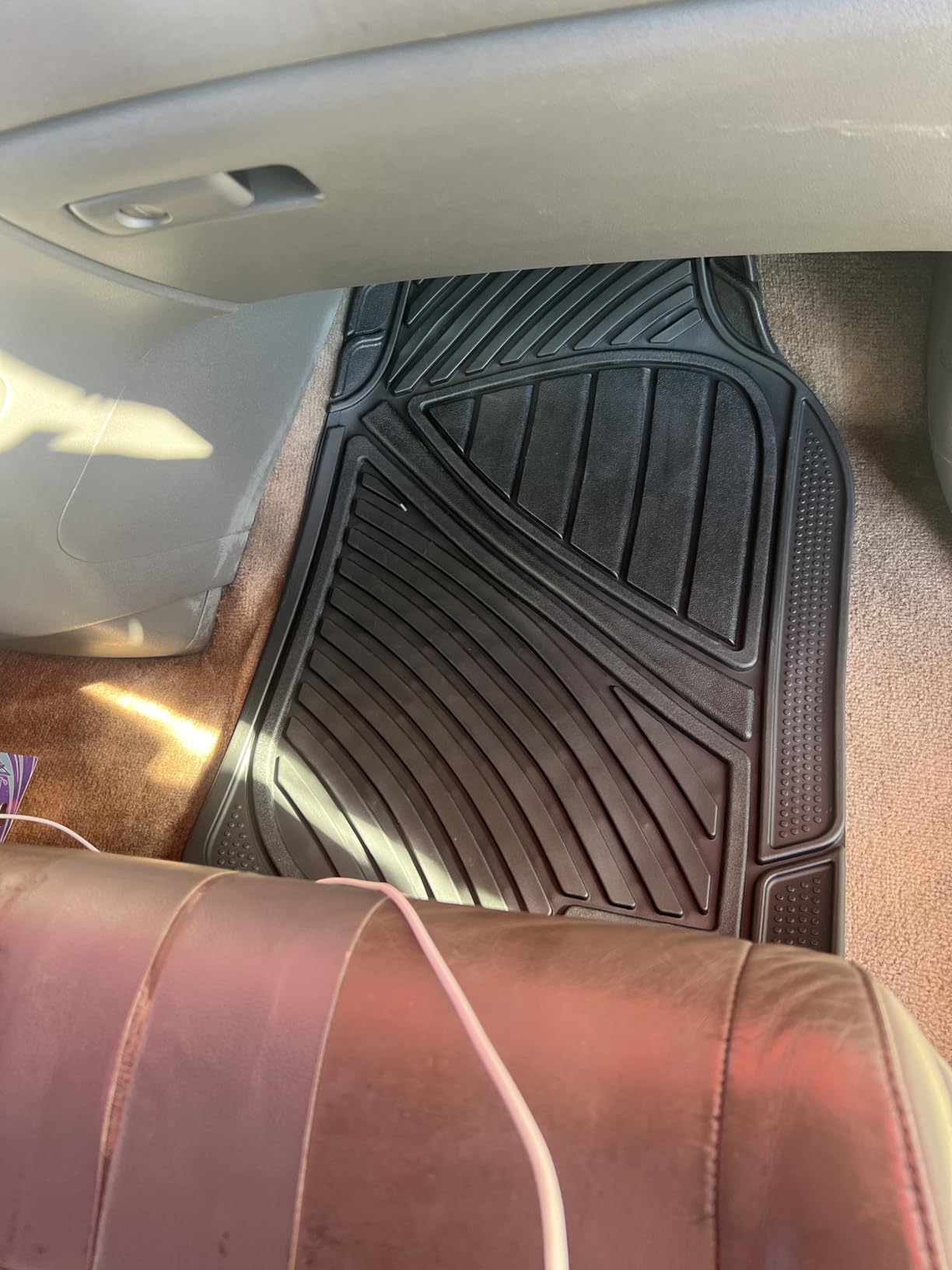 Motor Trend 3 Row Odorless Rubber Floor Mats & Liners for Car SUV Van, Durable Heavy Duty Polymerized Latex Full Interior Protection, Extra-High Ridgeline Design, Black customer photo 2